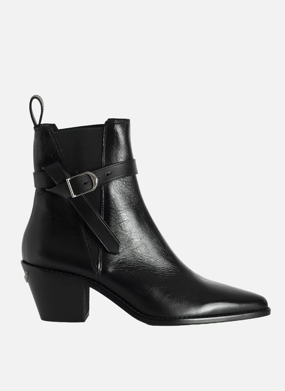 Bottines à talons en cuir vintage tyler Noir by ZADIG&VOLTAIRE ZADIG&VOLTAIRE Bottines à talons en cuir vintage tyler Noir