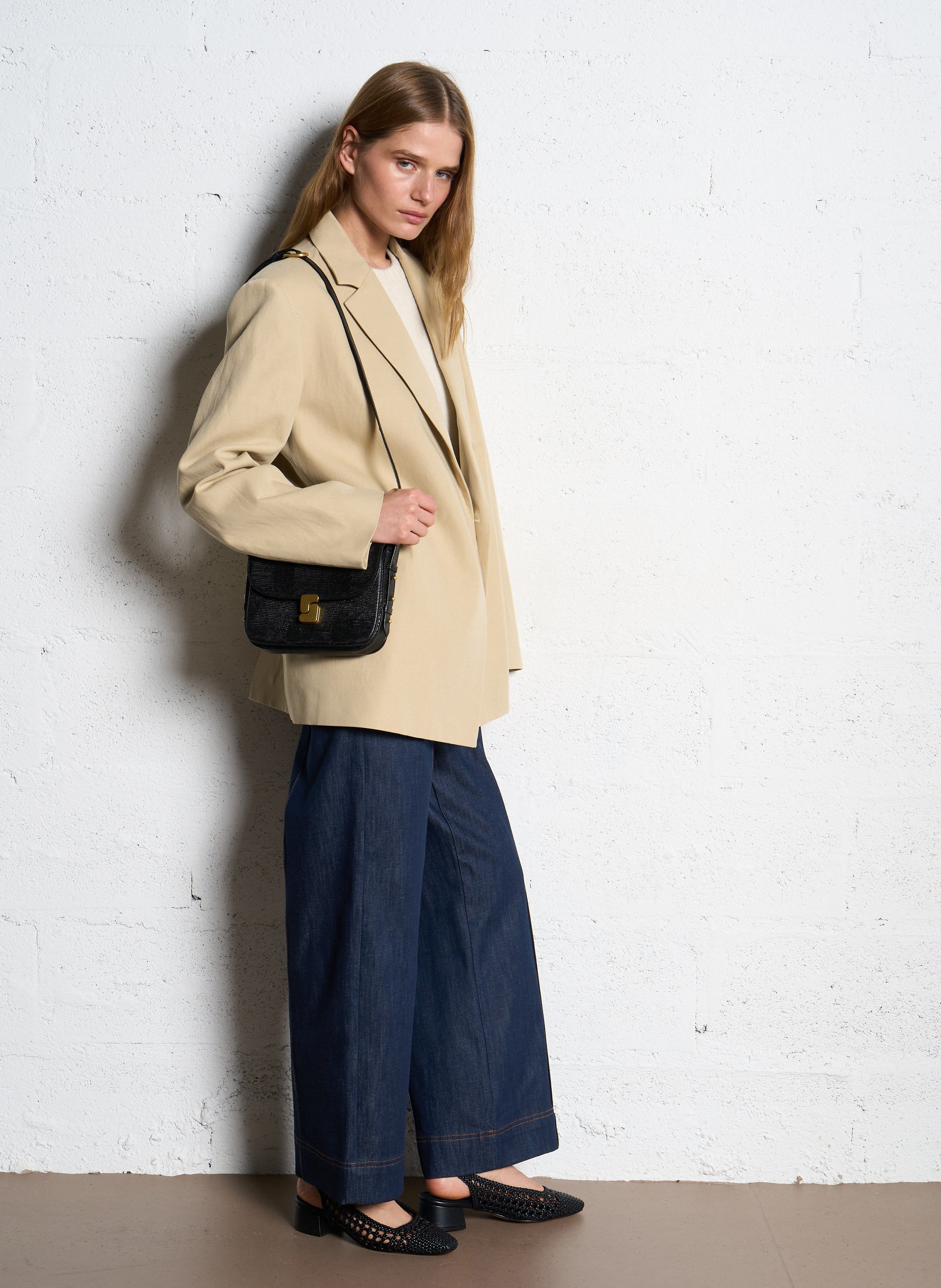 Sac bandoulière en cuir bellissima mini SOEUR Noir