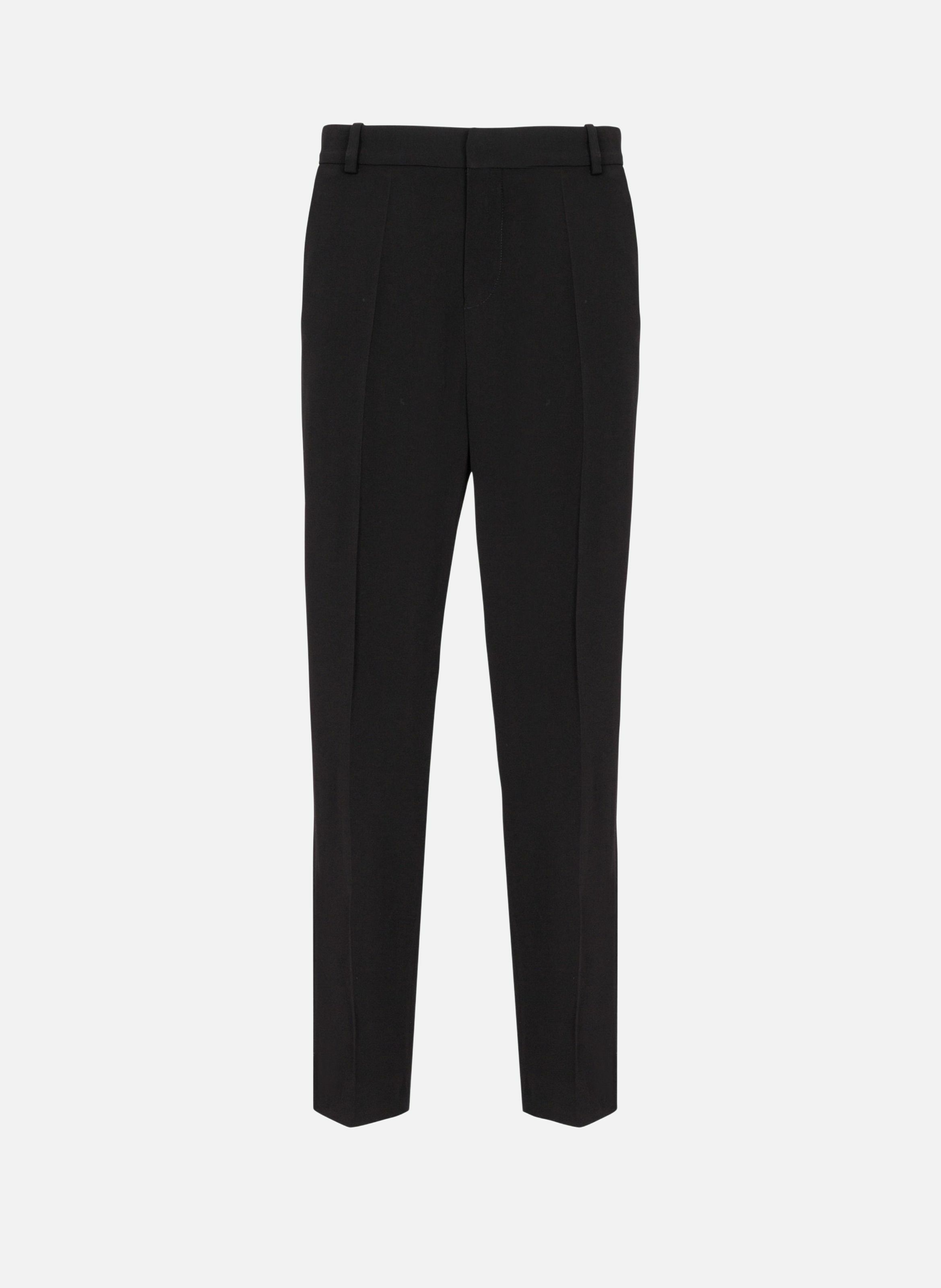 Pantalon droit en crêpe BALMAIN Noir