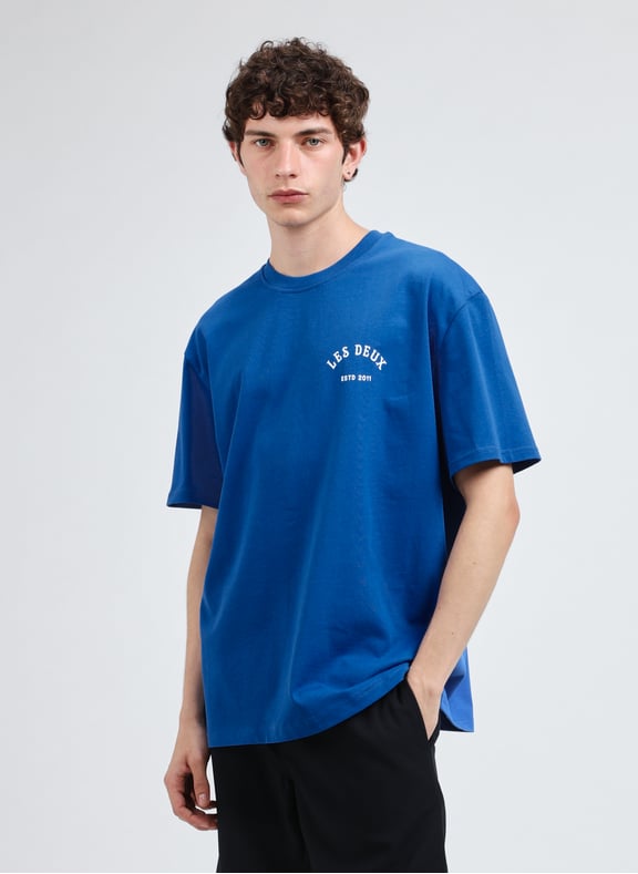 T-shirt imprimé en coton Bleu by LES DEUX LES DEUX T-shirt imprimé en coton Bleu