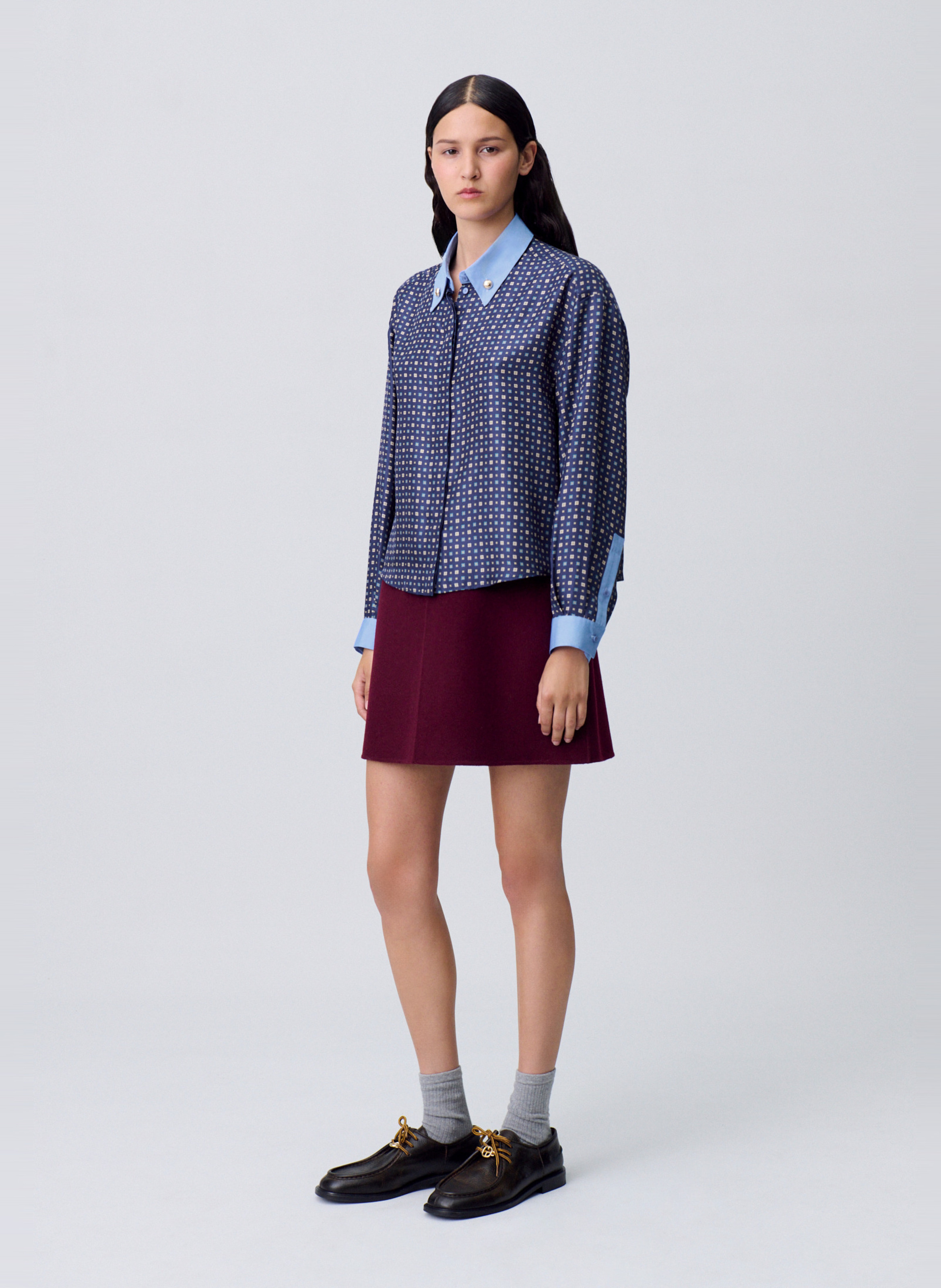 Chemise droite en soie imprimée CLAUDIE PIERLOT Multicolore