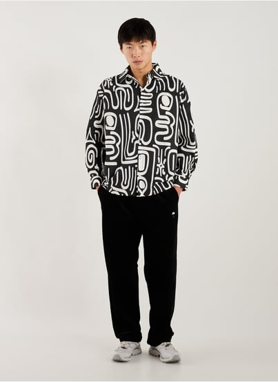 Oversized cotton shirt with patterns HELAS CAPS Oversized cotton shirt with patterns HELAS CAPS