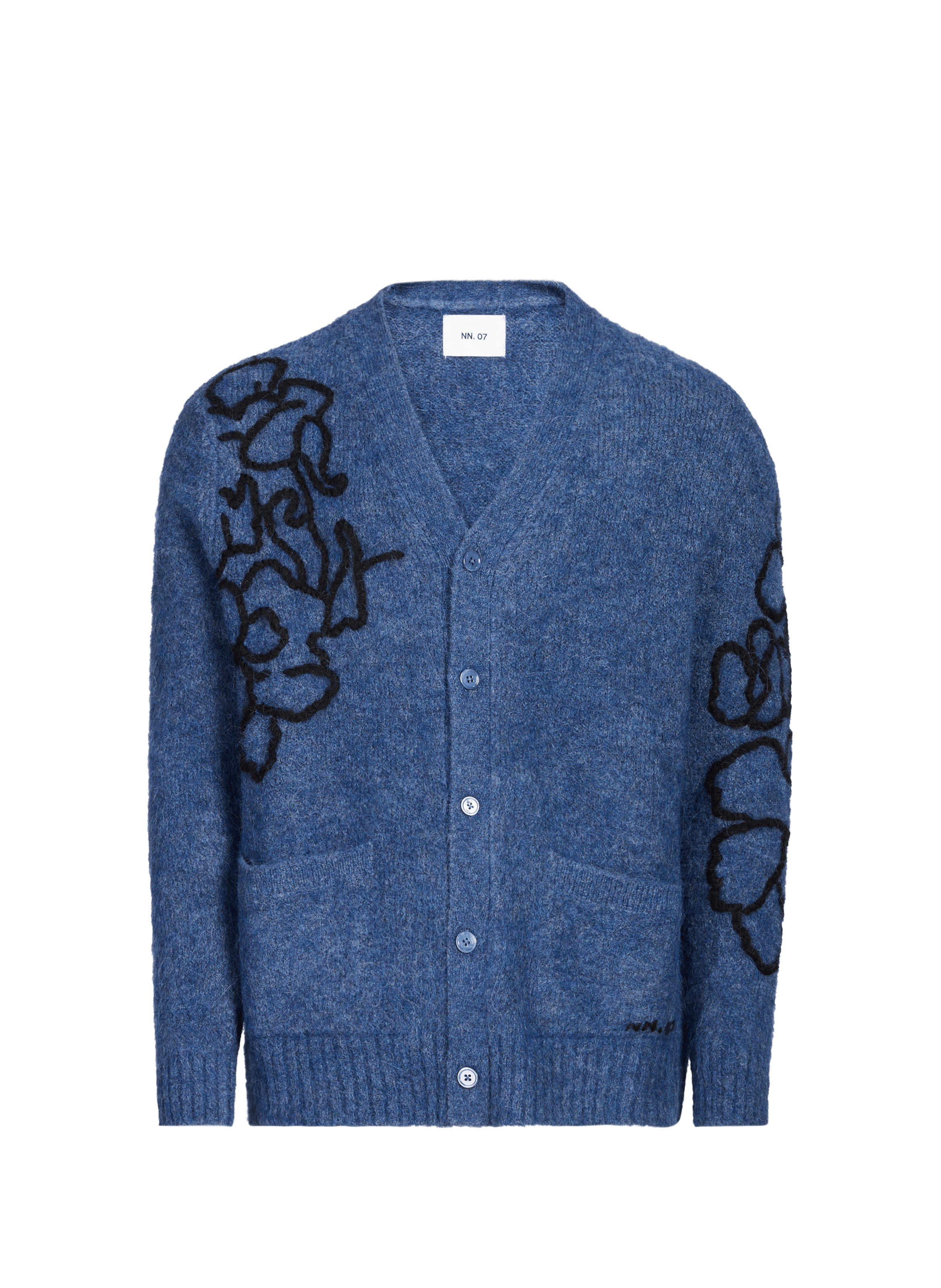 Kyle Alpaca Blend Bordered Cardigan NN.07 Blue