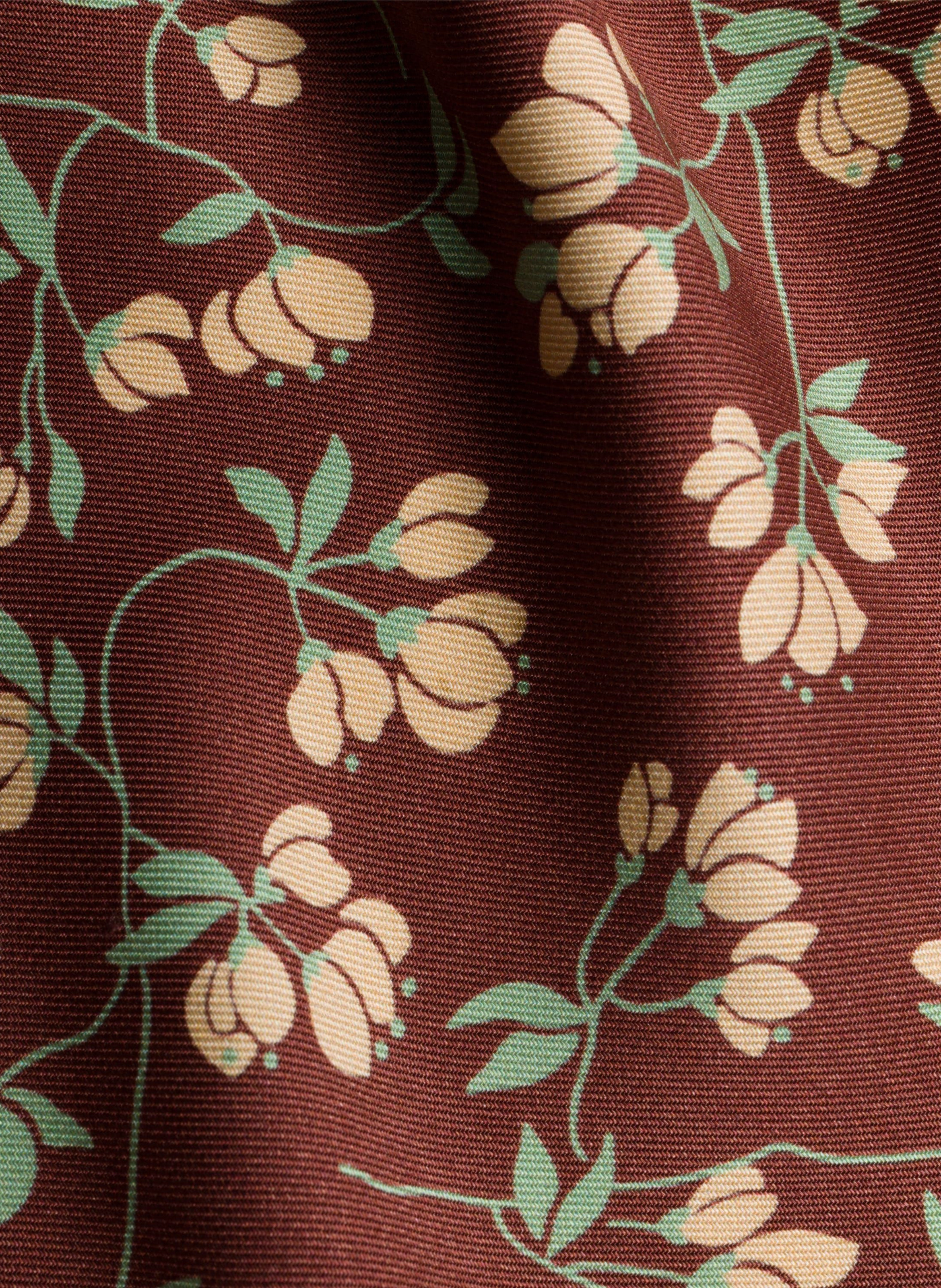 Foulard en sergé de soie imprimé PRADA Marron