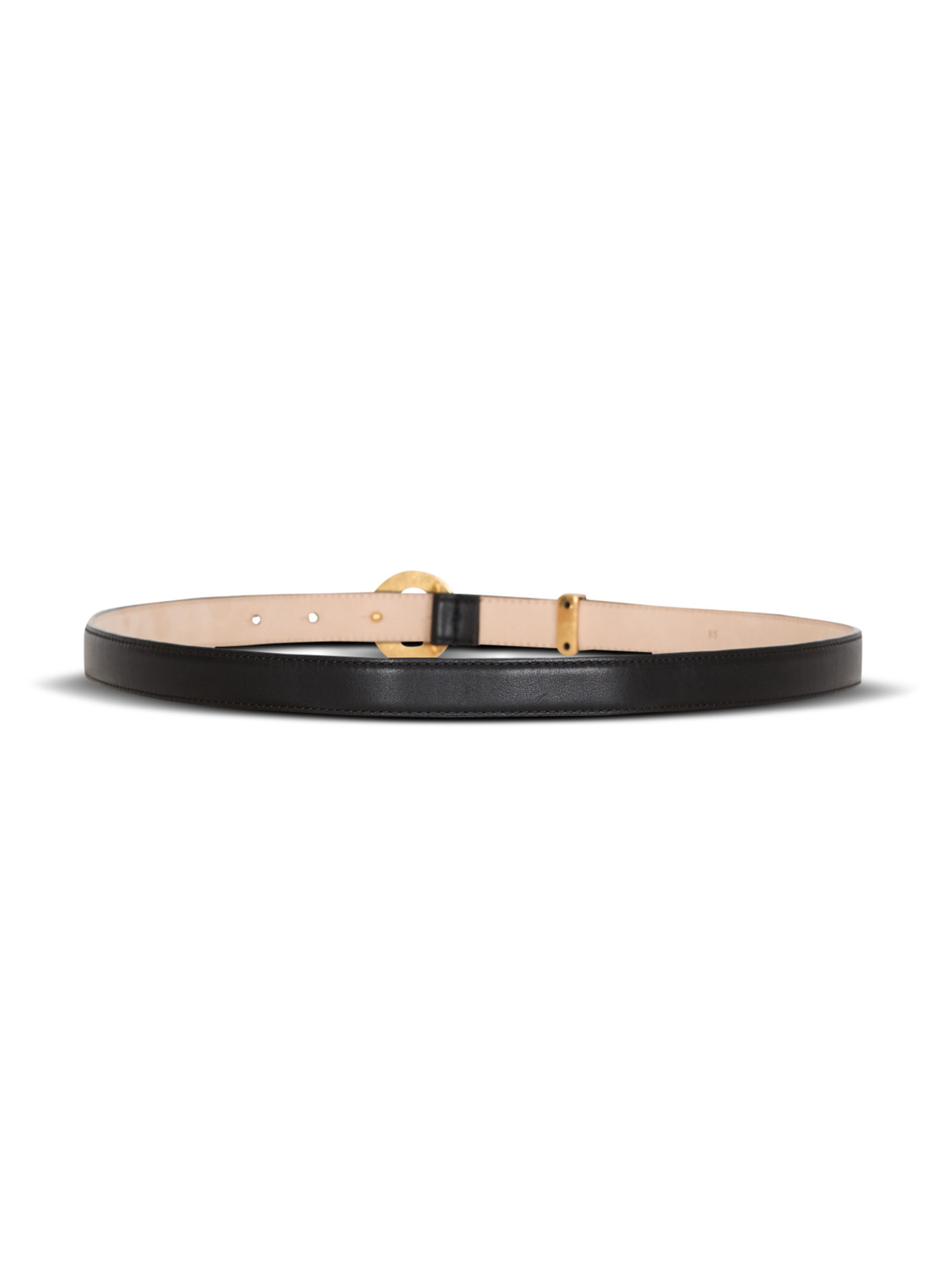 Ceinture t-bar en cuir de veau BALMAIN Noir