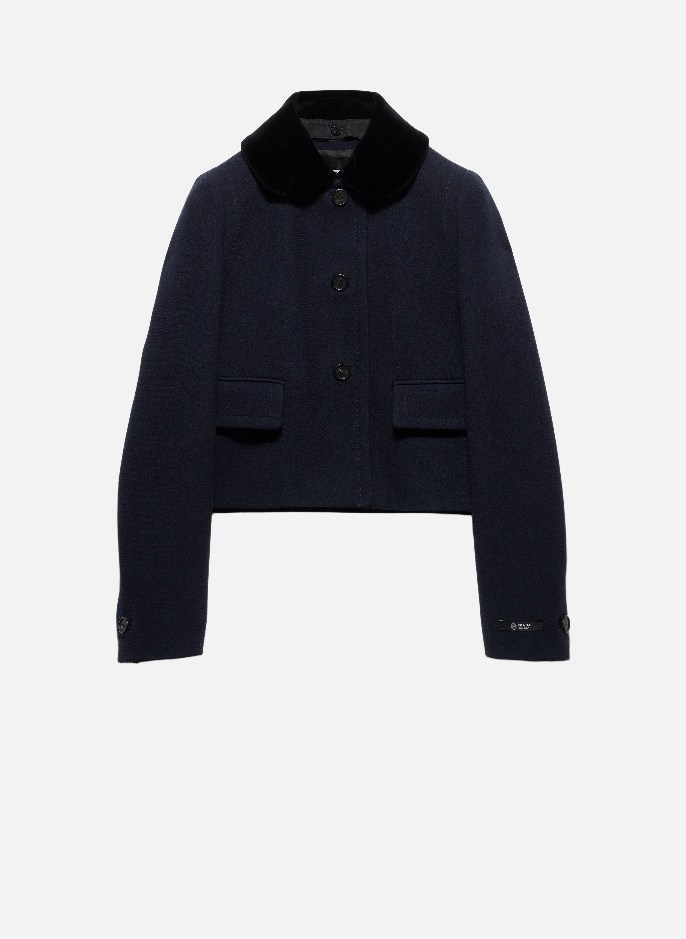 Veste droite en tissu natté PRADA Bleu