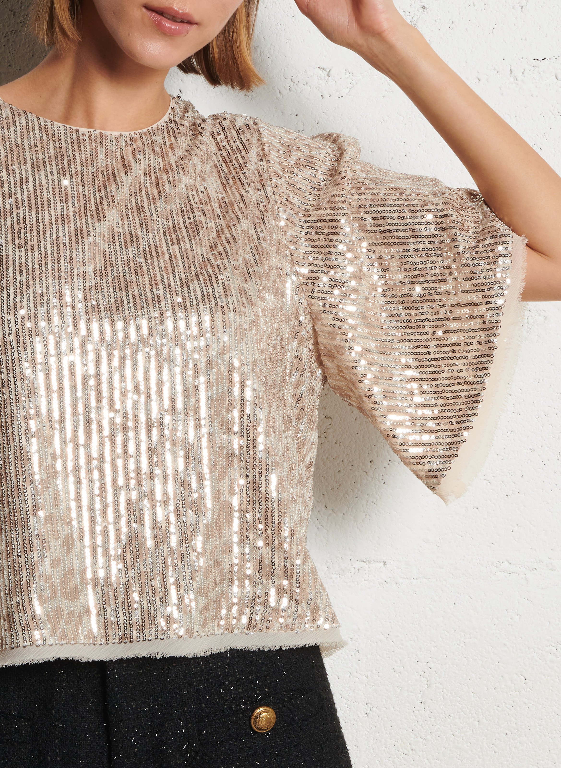 Top oversize brodé IKKS Beige