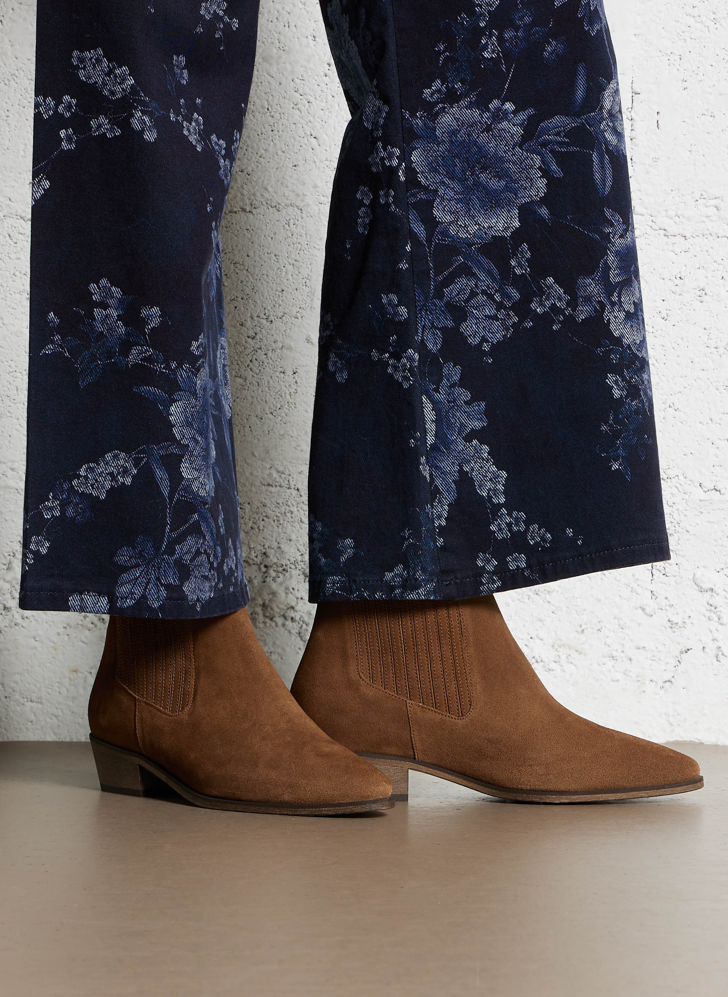 Bottines en cuir velours teva ANTHOLOGY Marron