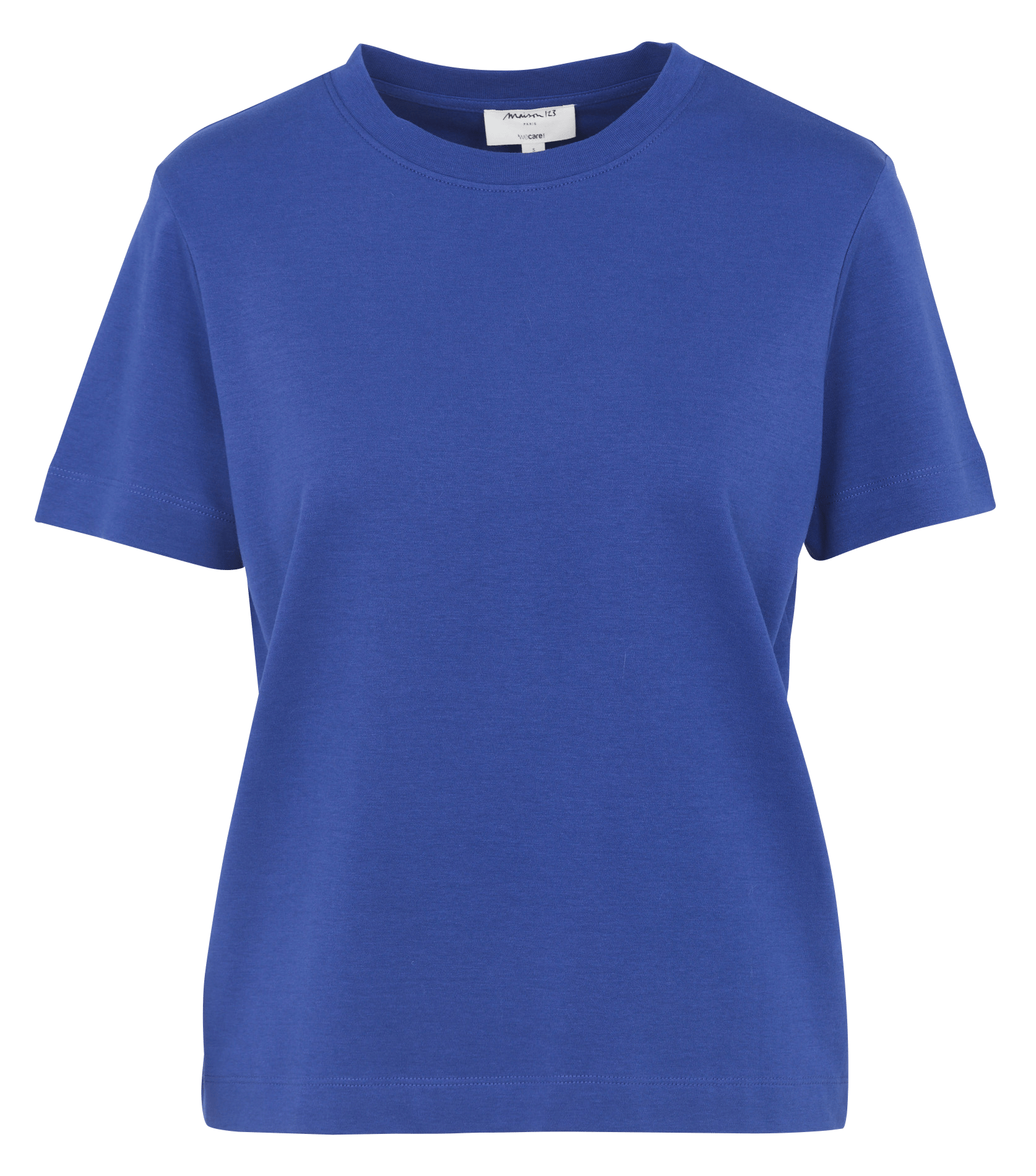 Tee-shirt droit col rond en coton leni MAISON 123 Bleu