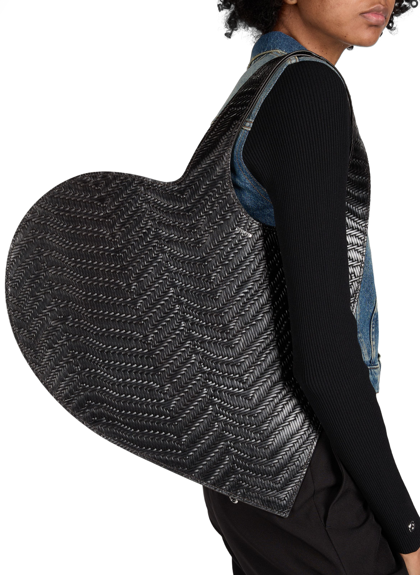 Tote Heart en cuir tressé COPERNI Marron