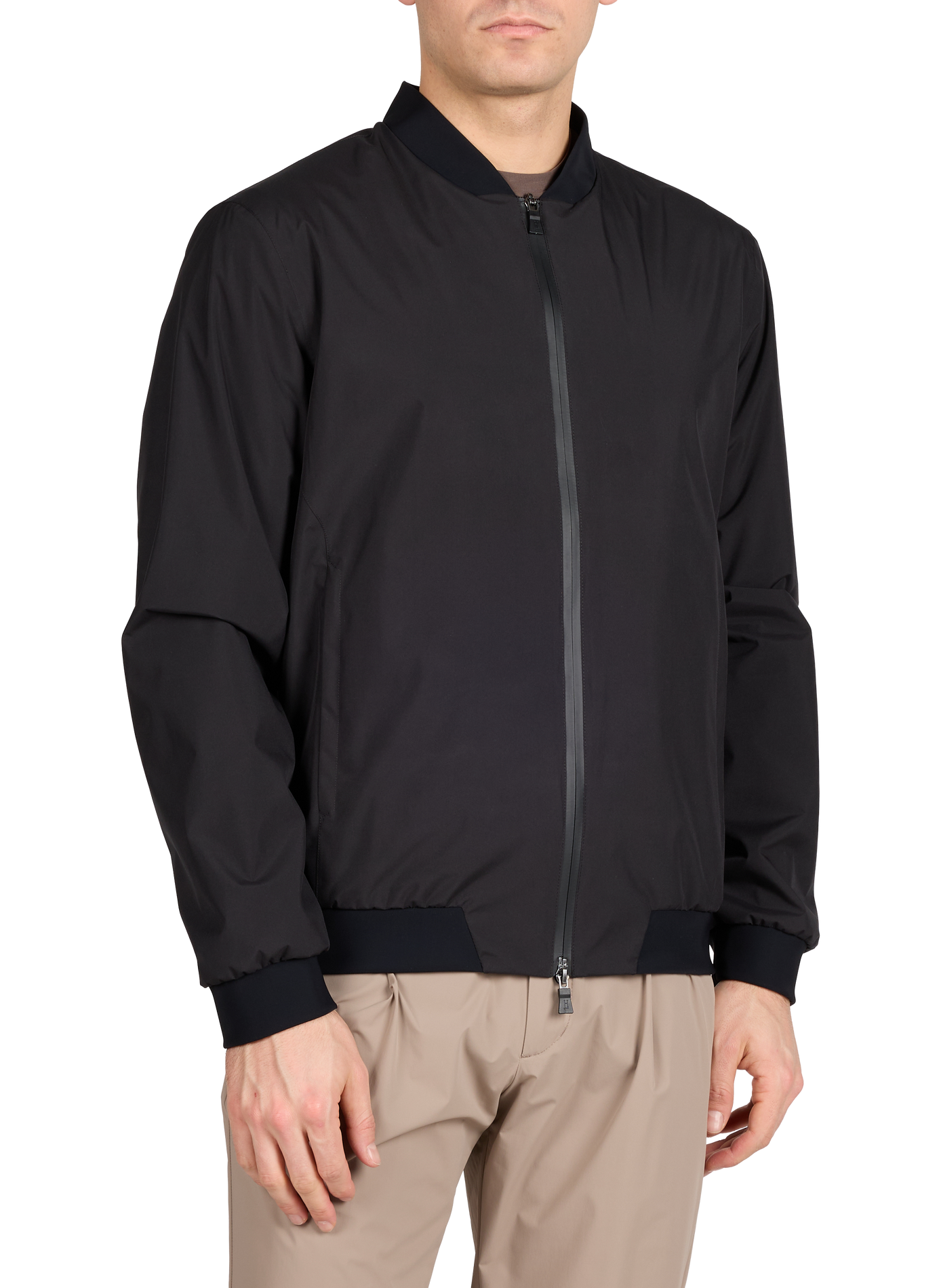 Solid long-sleeved zip-up jacket HERNO Black
