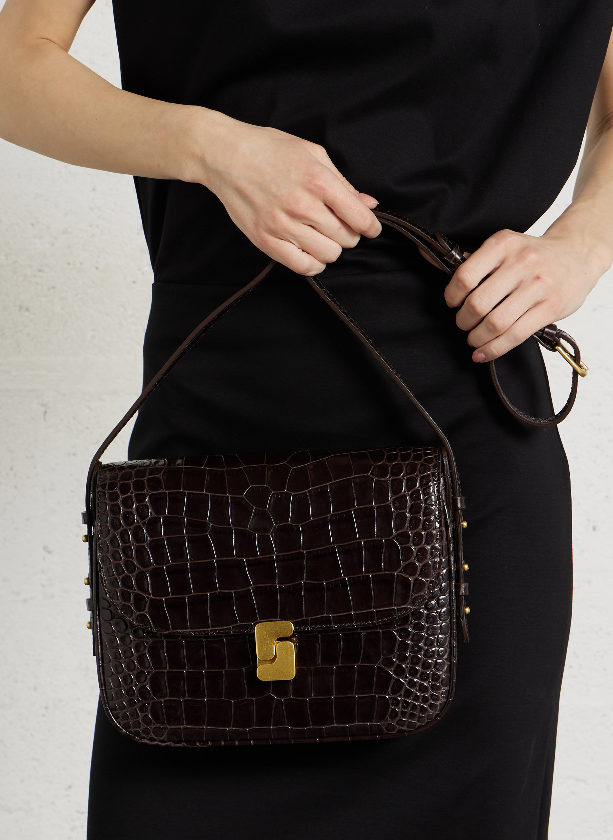 Sac porté épaule en cuir Bellissima maxi SOEUR Marron