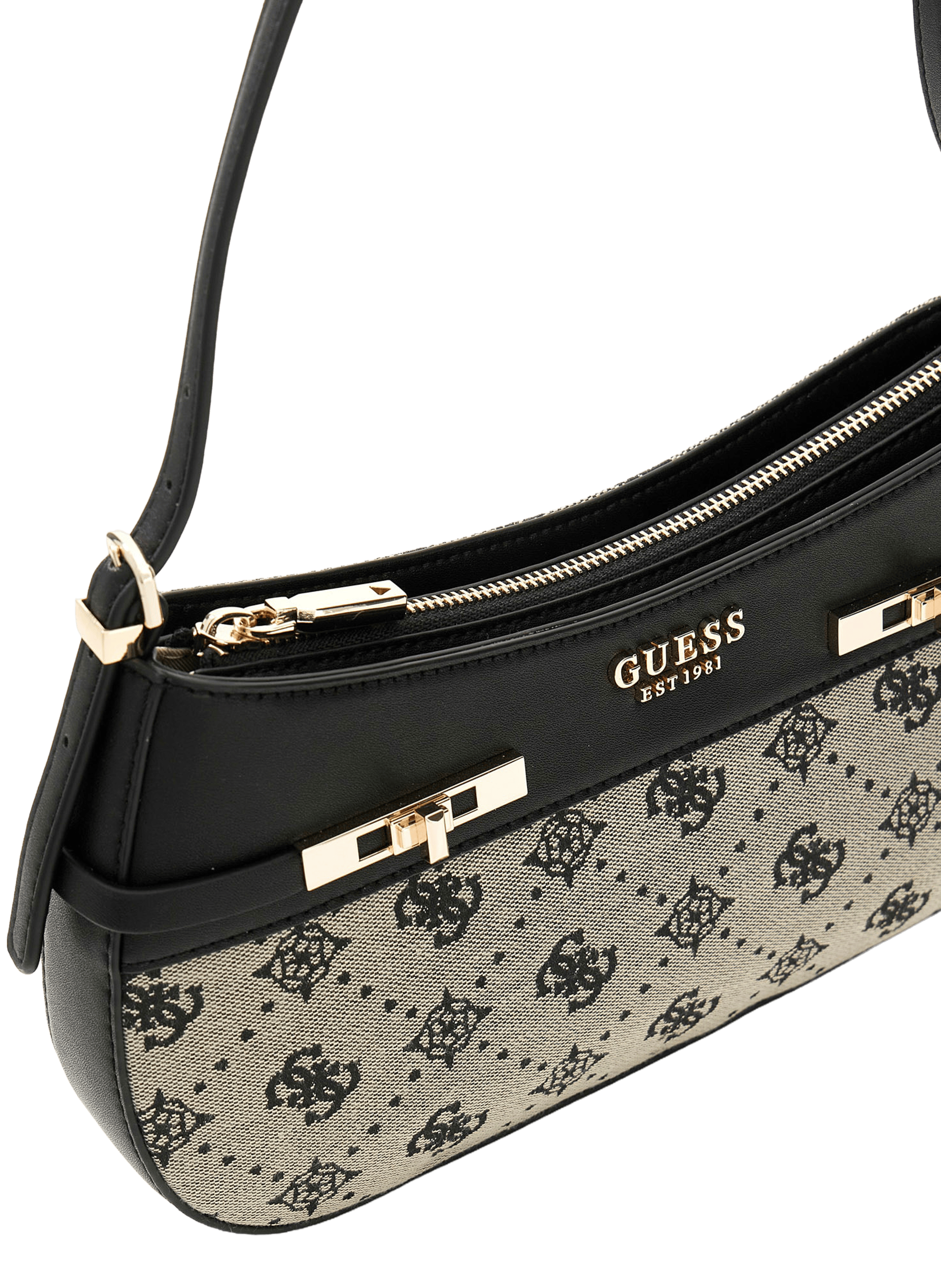 Melinda printed shoulder bag GUESS Black