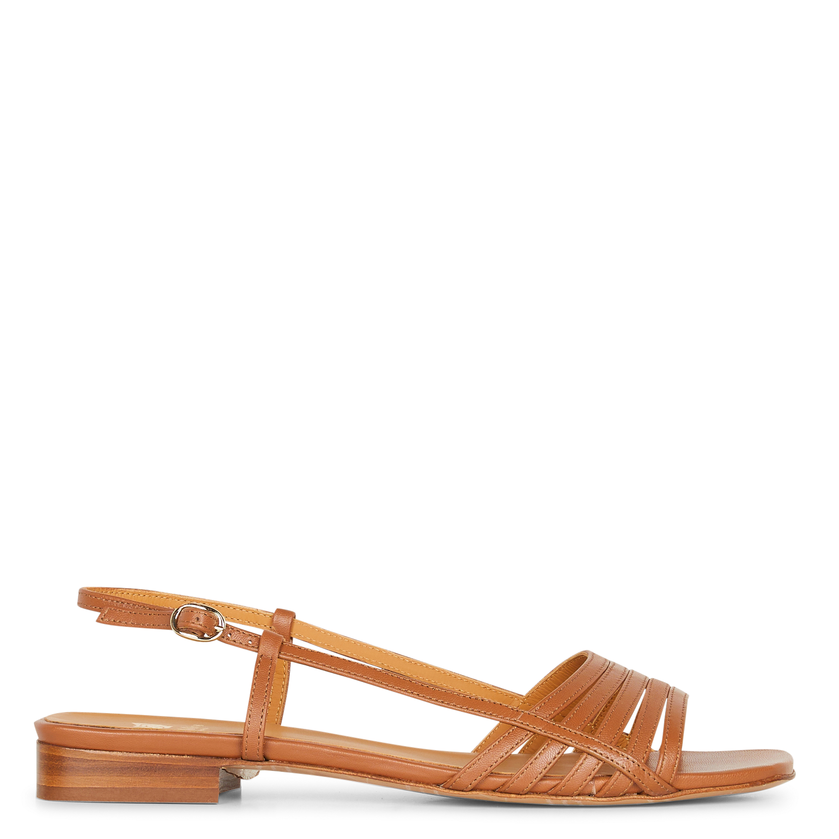 Sandales plates en cuir diana BOBBIES Marron