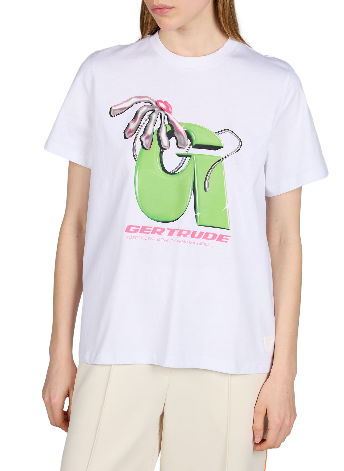 Printed Leolina Pop t-shirt in cotton GERTRUDE ET GASTON White