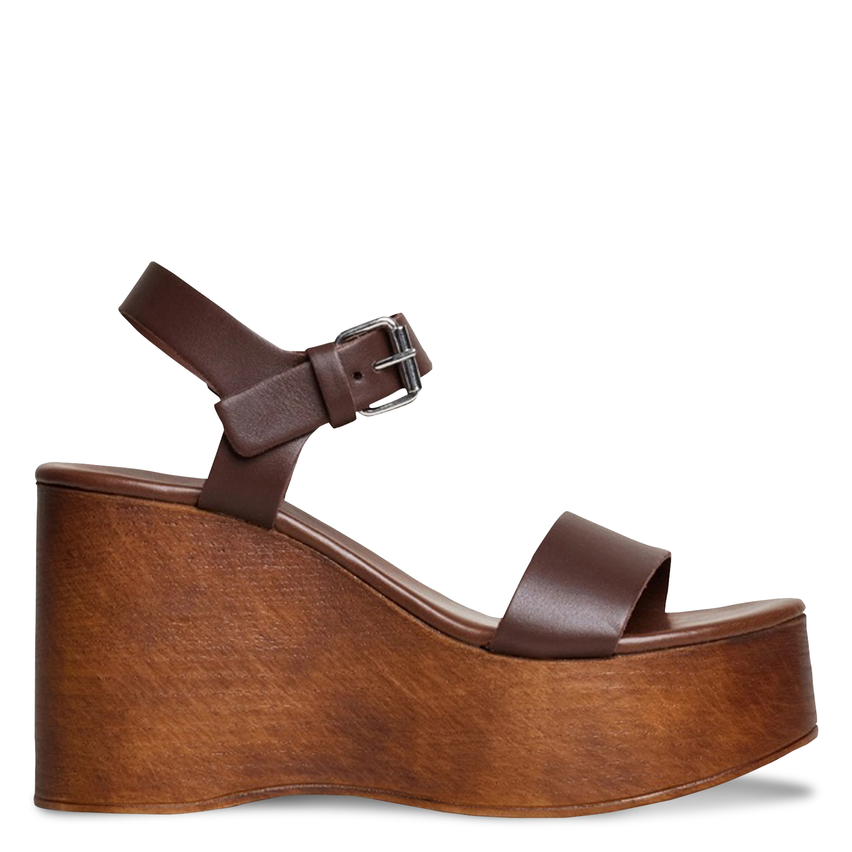 Sandales compensées en cuir ethan JONAK Marron