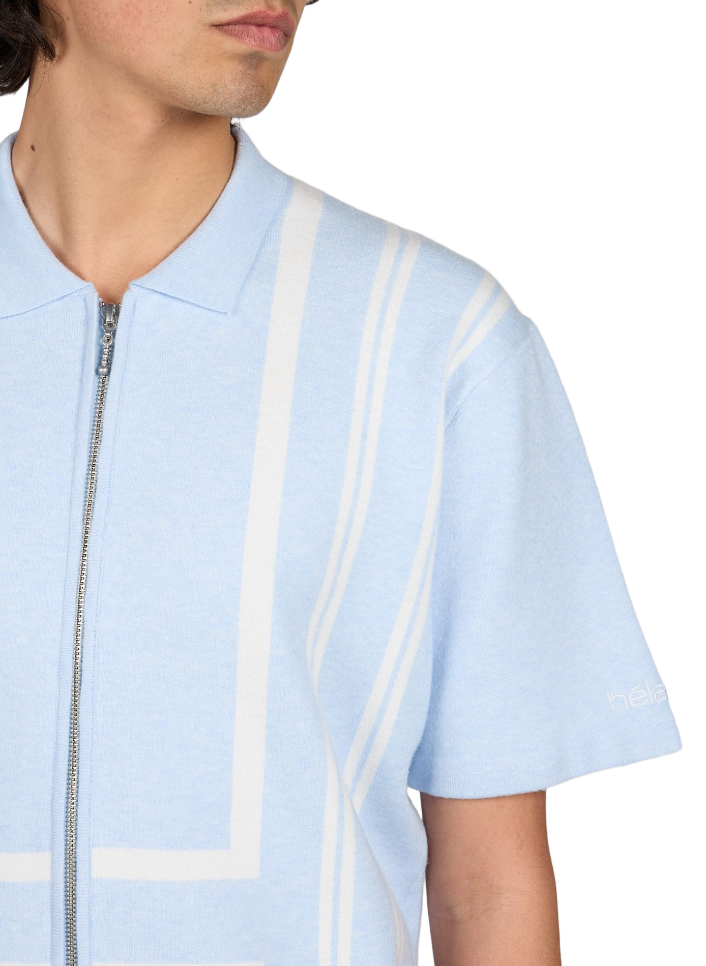 Short-sleeve zip polo HELAS CAPS Blue