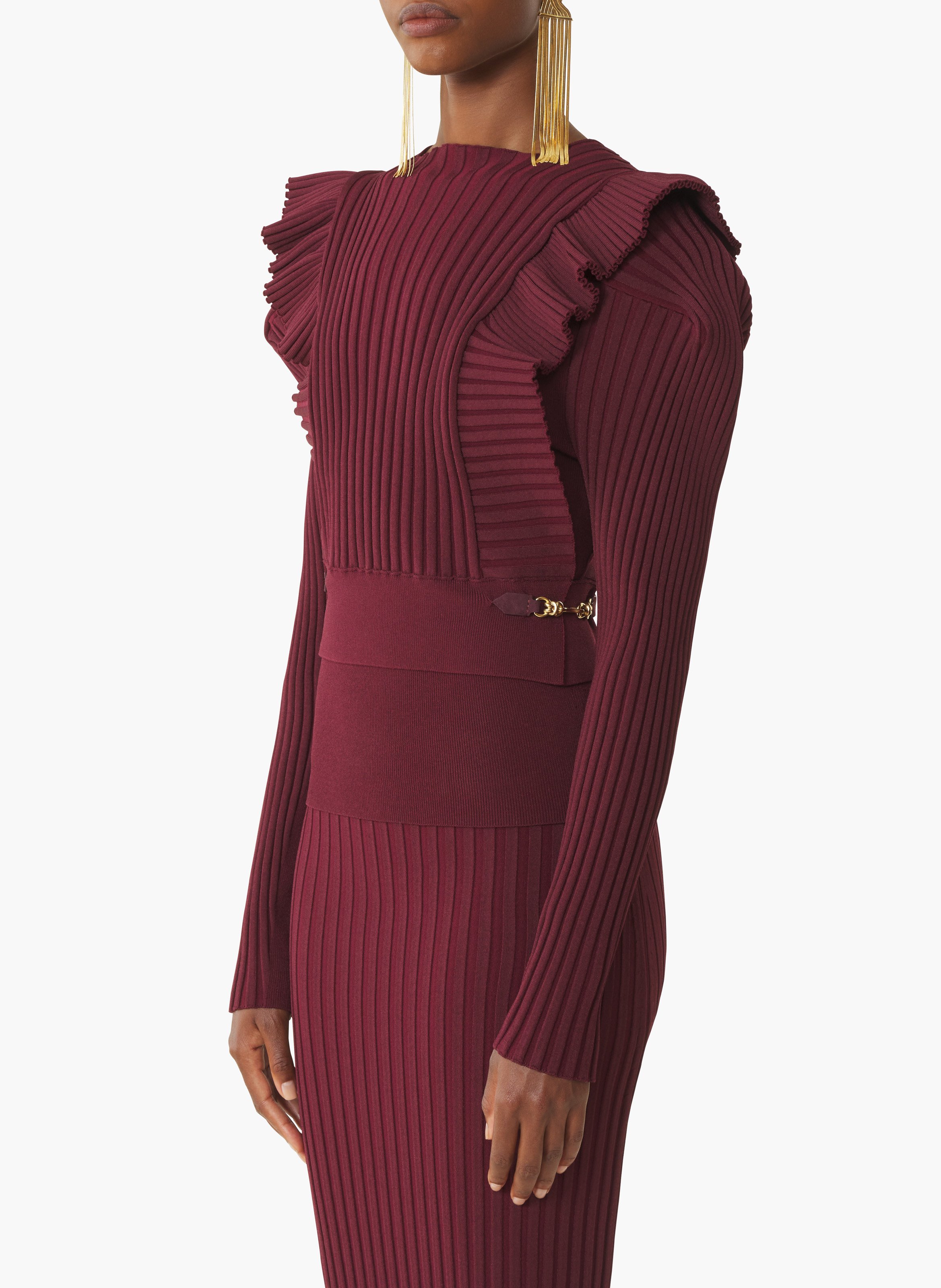 Pull à plastron en viscose LANVIN Rouge
