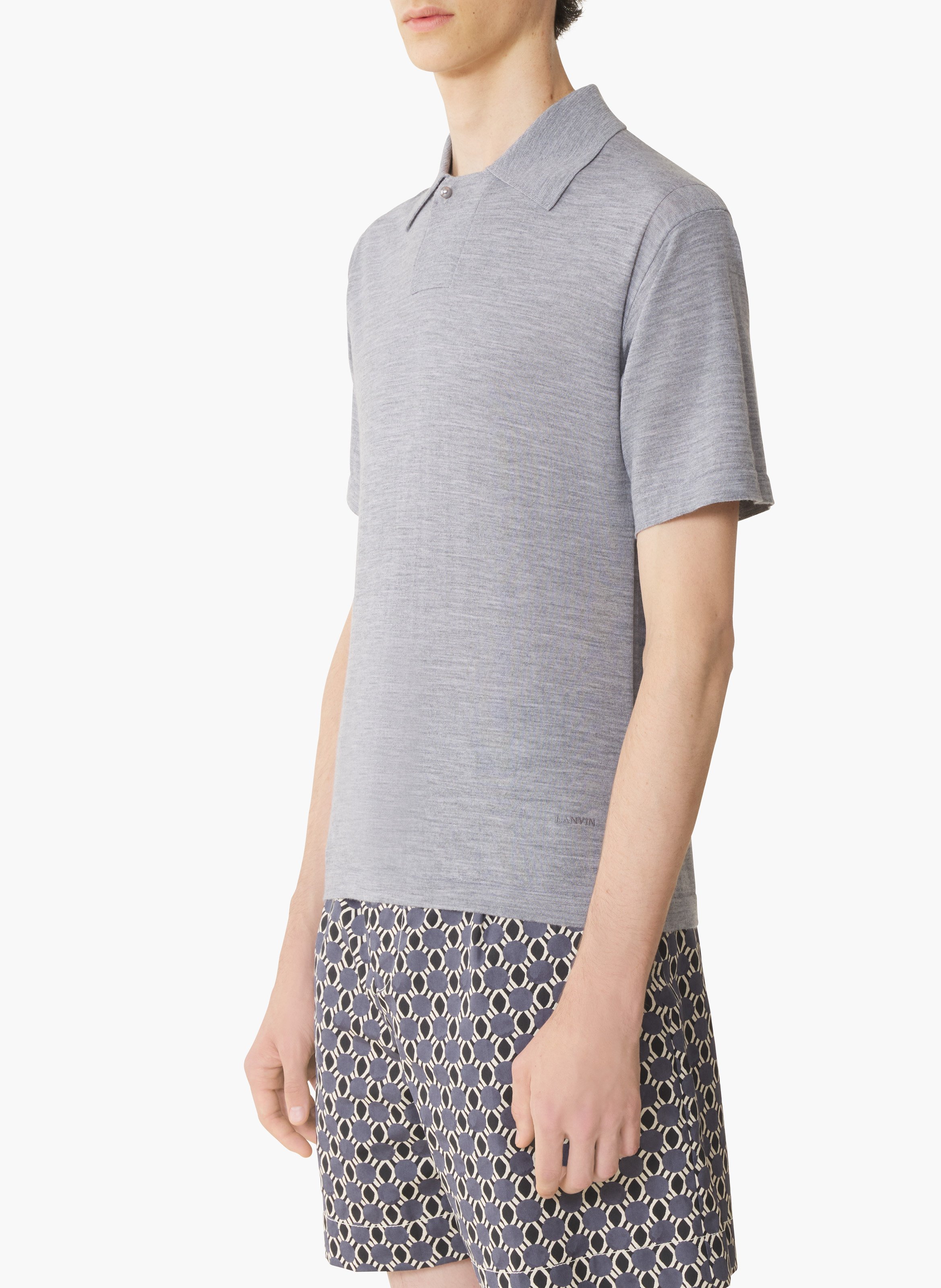 Polo en laine mérinos LANVIN Gris