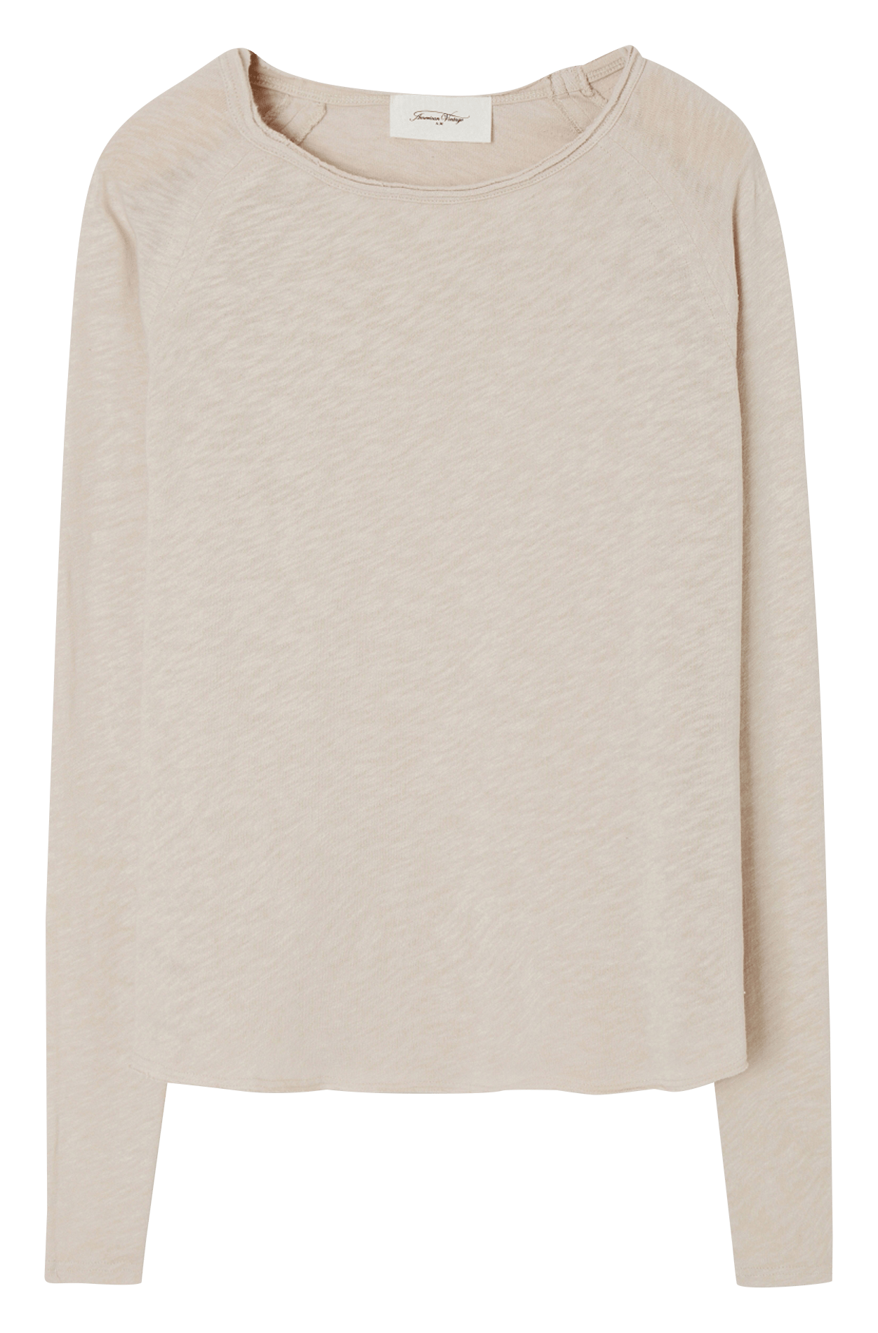 Tee-shirt à col bateau en coton sonoma AMERICAN VINTAGE Beige