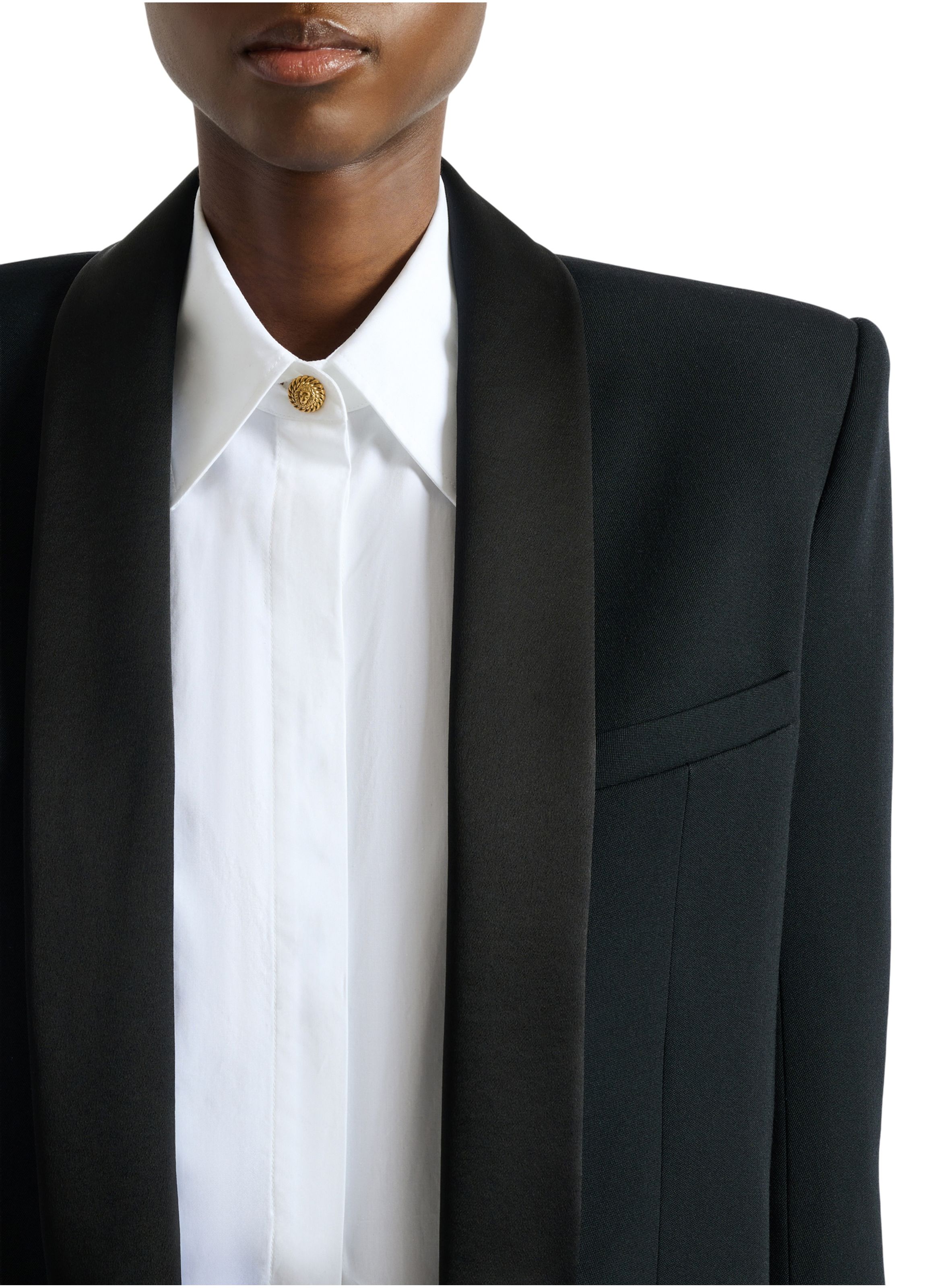 Spencer en grain de poudre BALMAIN Noir