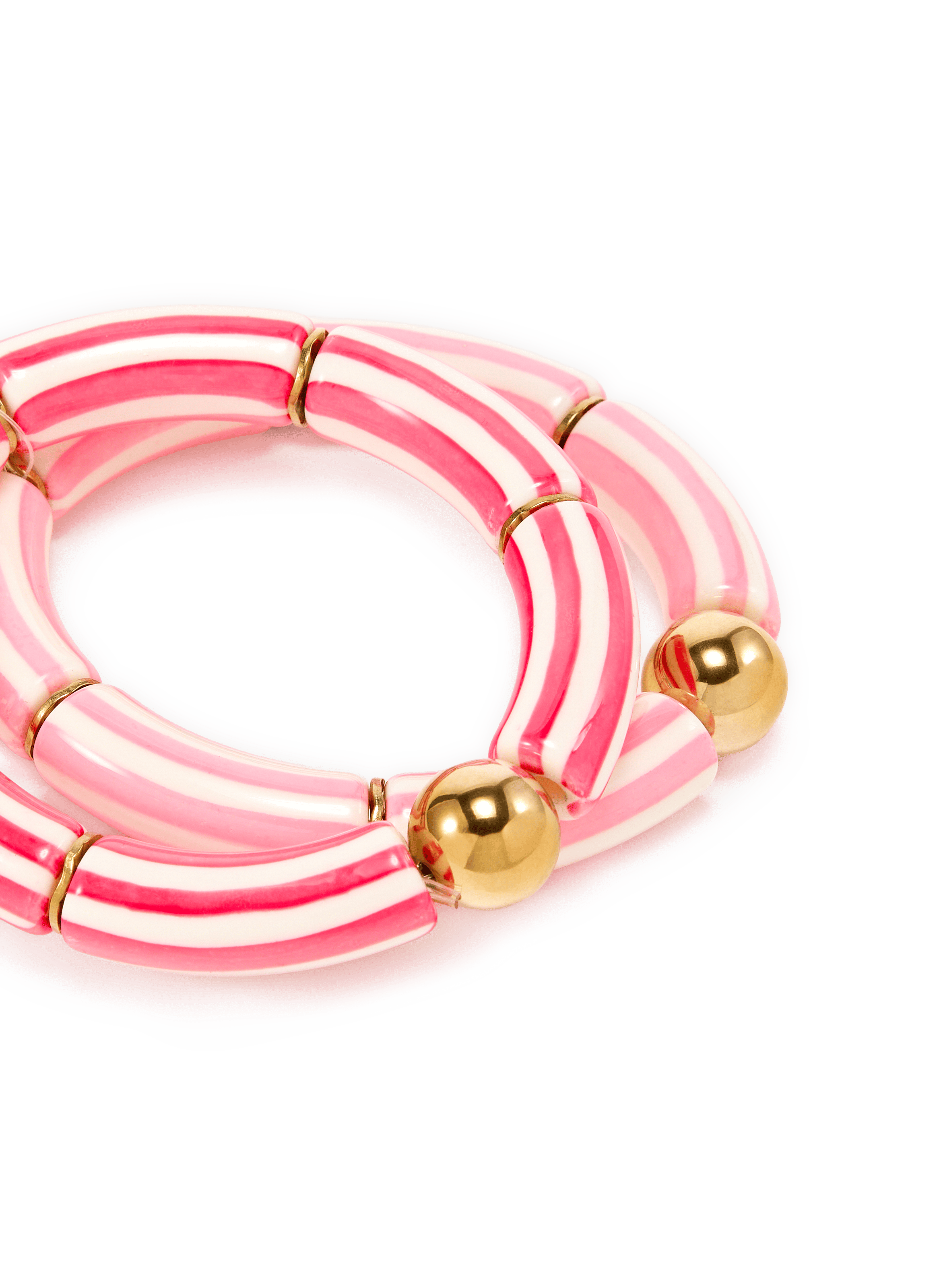 Lot de 2 bracelets à rayures AU PRINTEMPS PARIS Rose