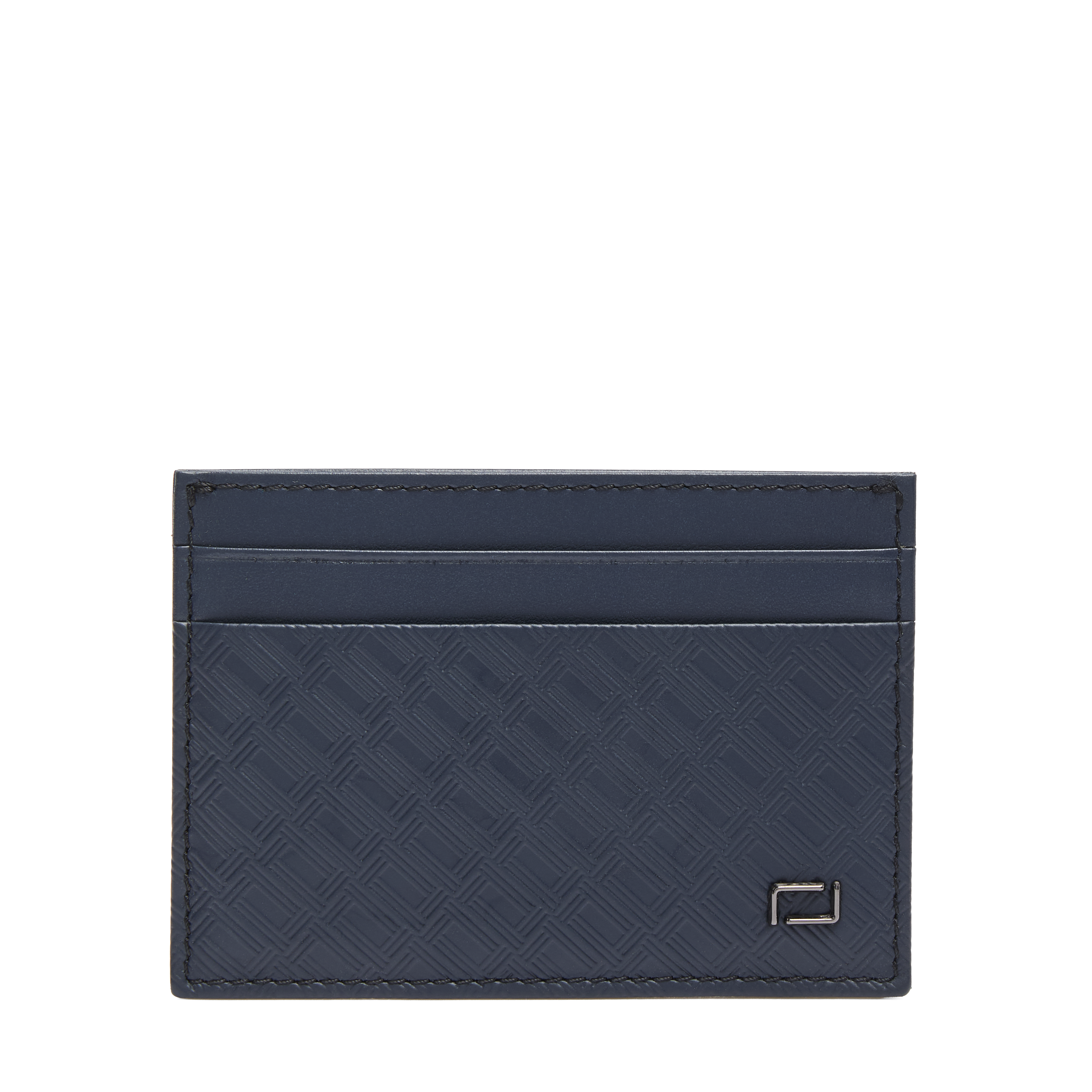 Lancel Leon kaarthouder met micro monogramlogo: gladde en gestempelde runderhuiden LANCEL Blauw