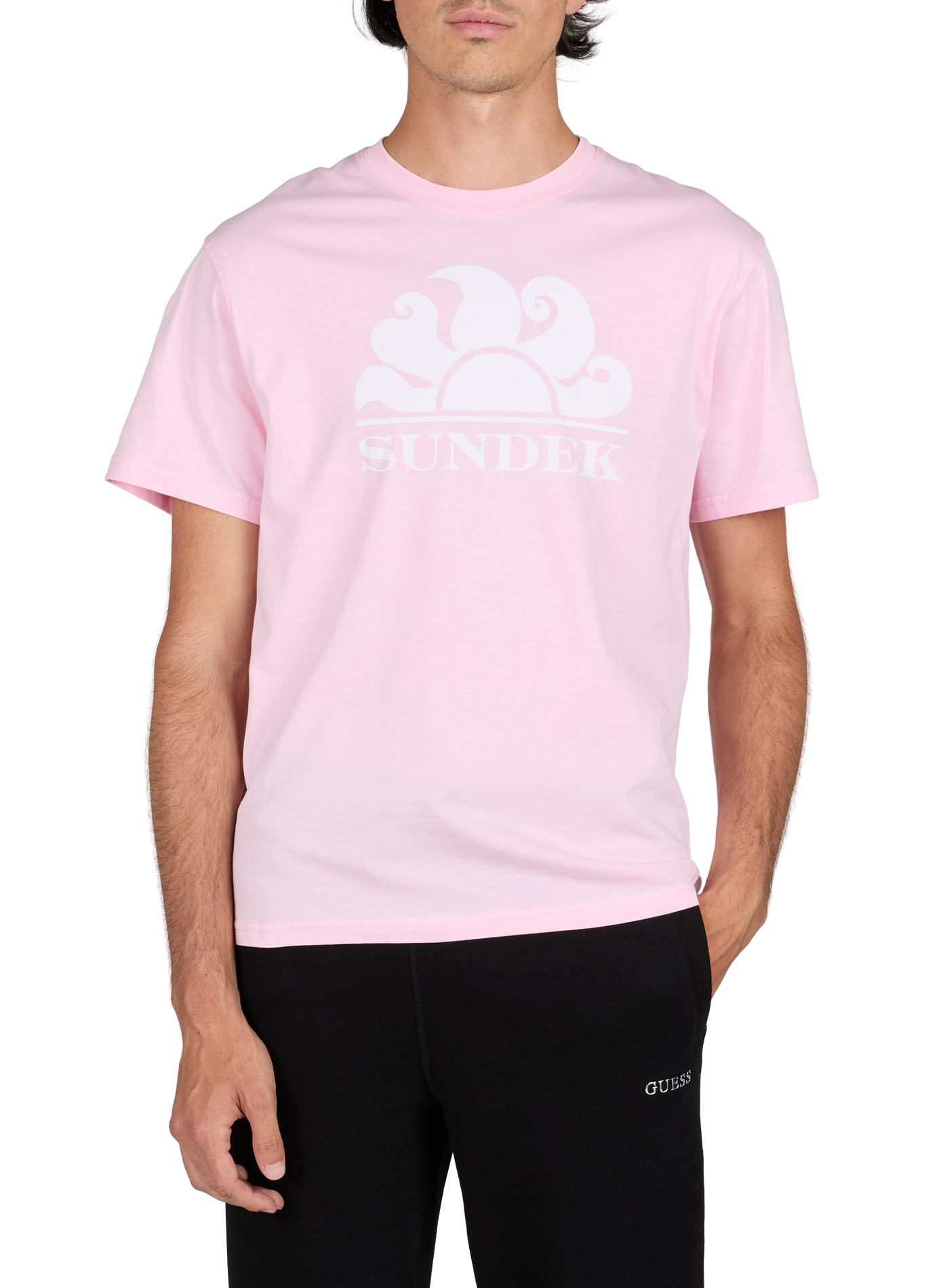 Round neck cotton t-shirt SUNDEK Pink