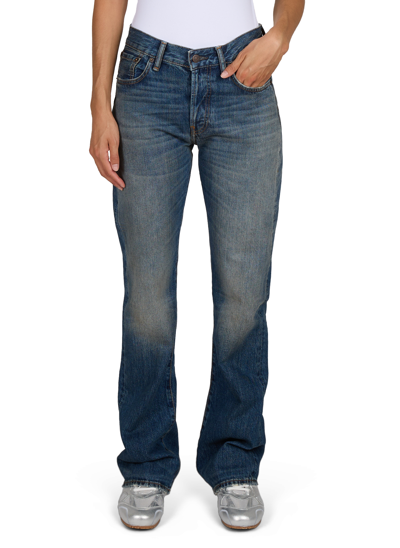 Vaqueros acampanados de algodón ACNE STUDIOS Azul