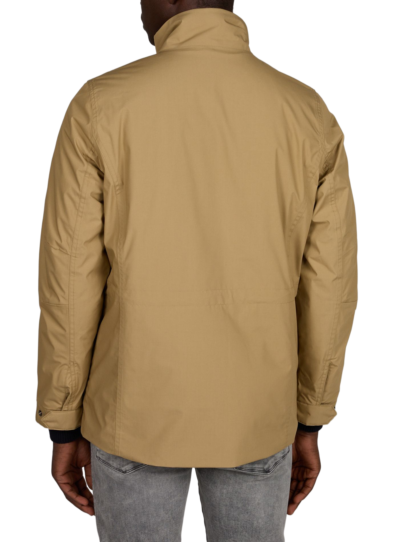 Jacket with high collar in blended cotton K-WAY Beige