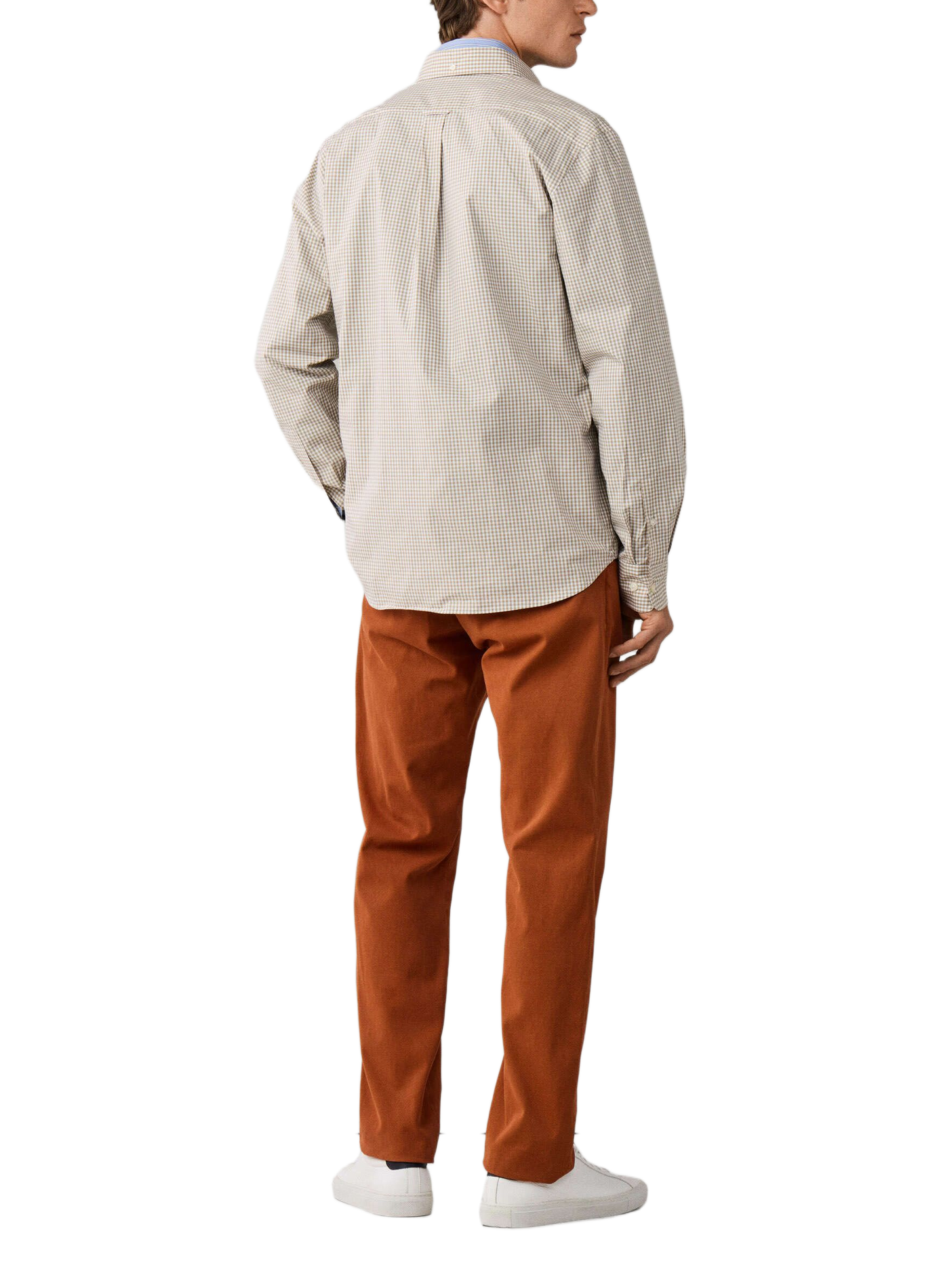 Chemise à carreaux vichy en popeline de coton FACONNABLE Beige