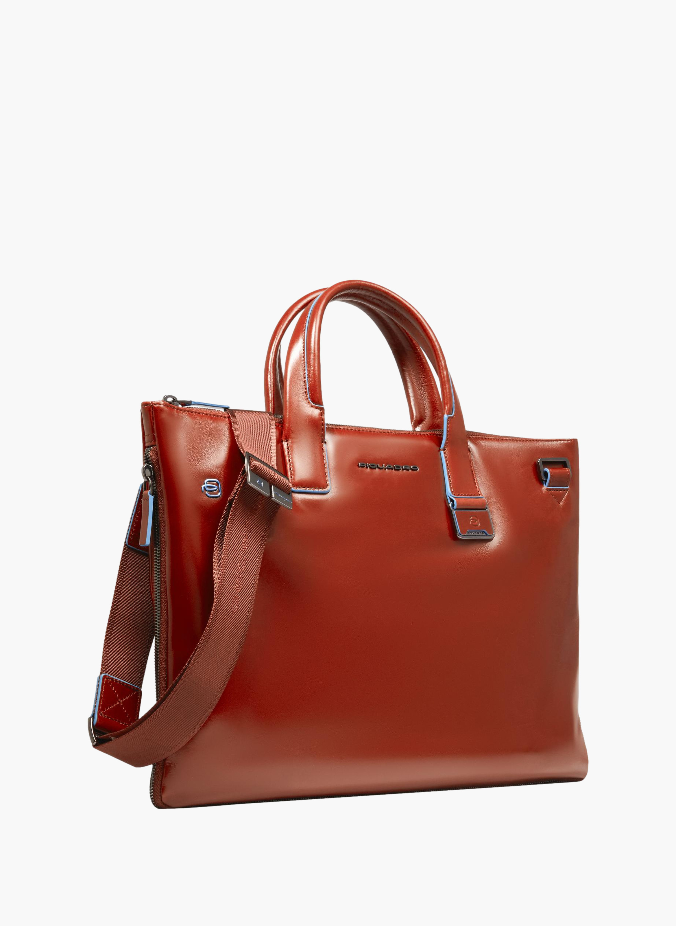 Expandable, slim laptop bag 15,6" PIQUADRO Brown