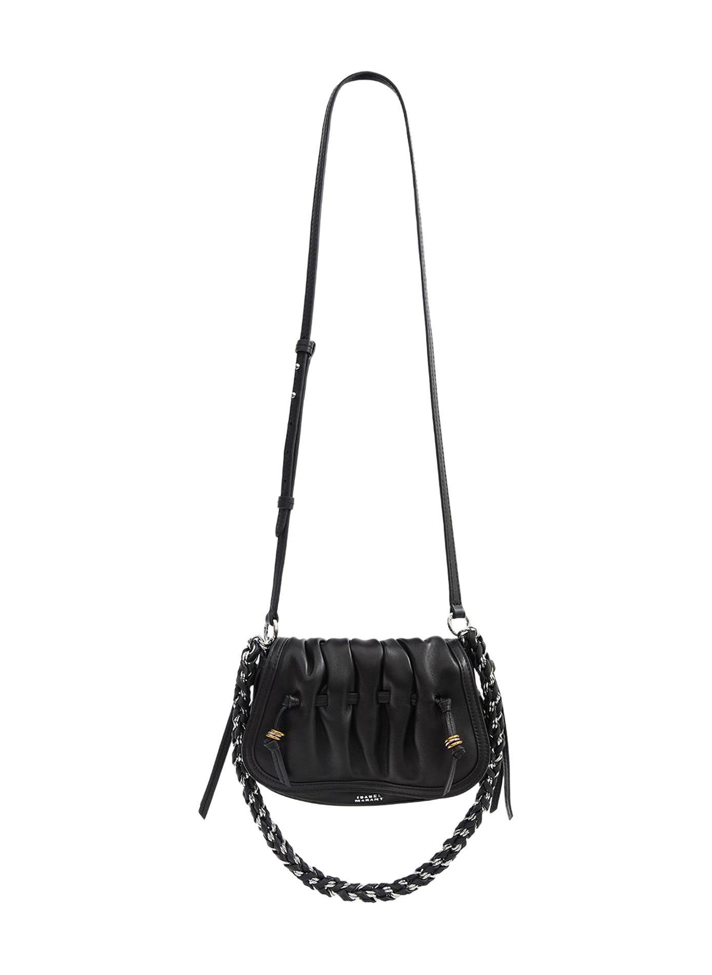 Schultertasche BOLTON XS aus plissiertem Leder ISABEL MARANT Schwarz