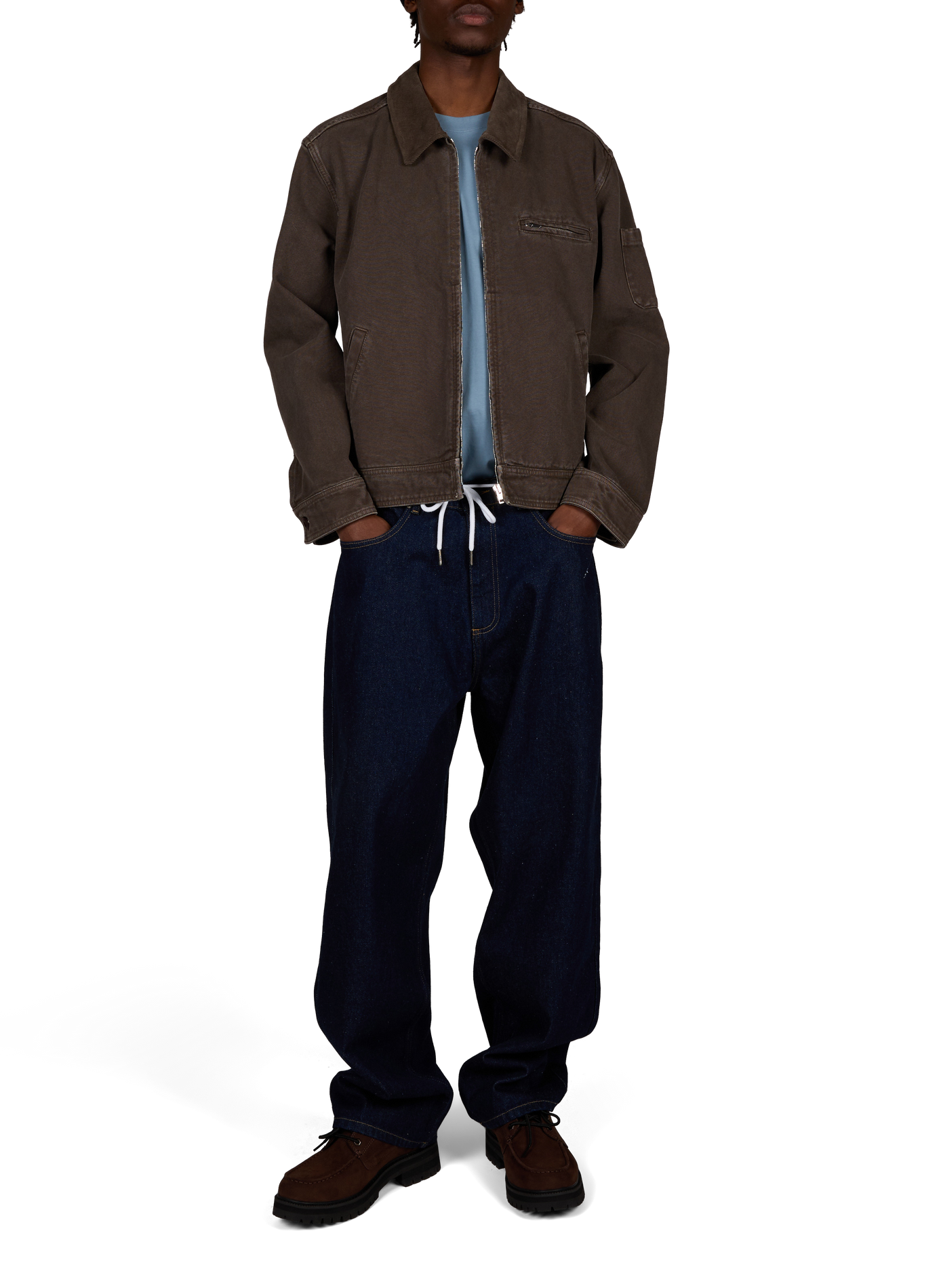 Weite Jacke mit klassischem Kragen aus Baumwolle. A.P.C. Braun