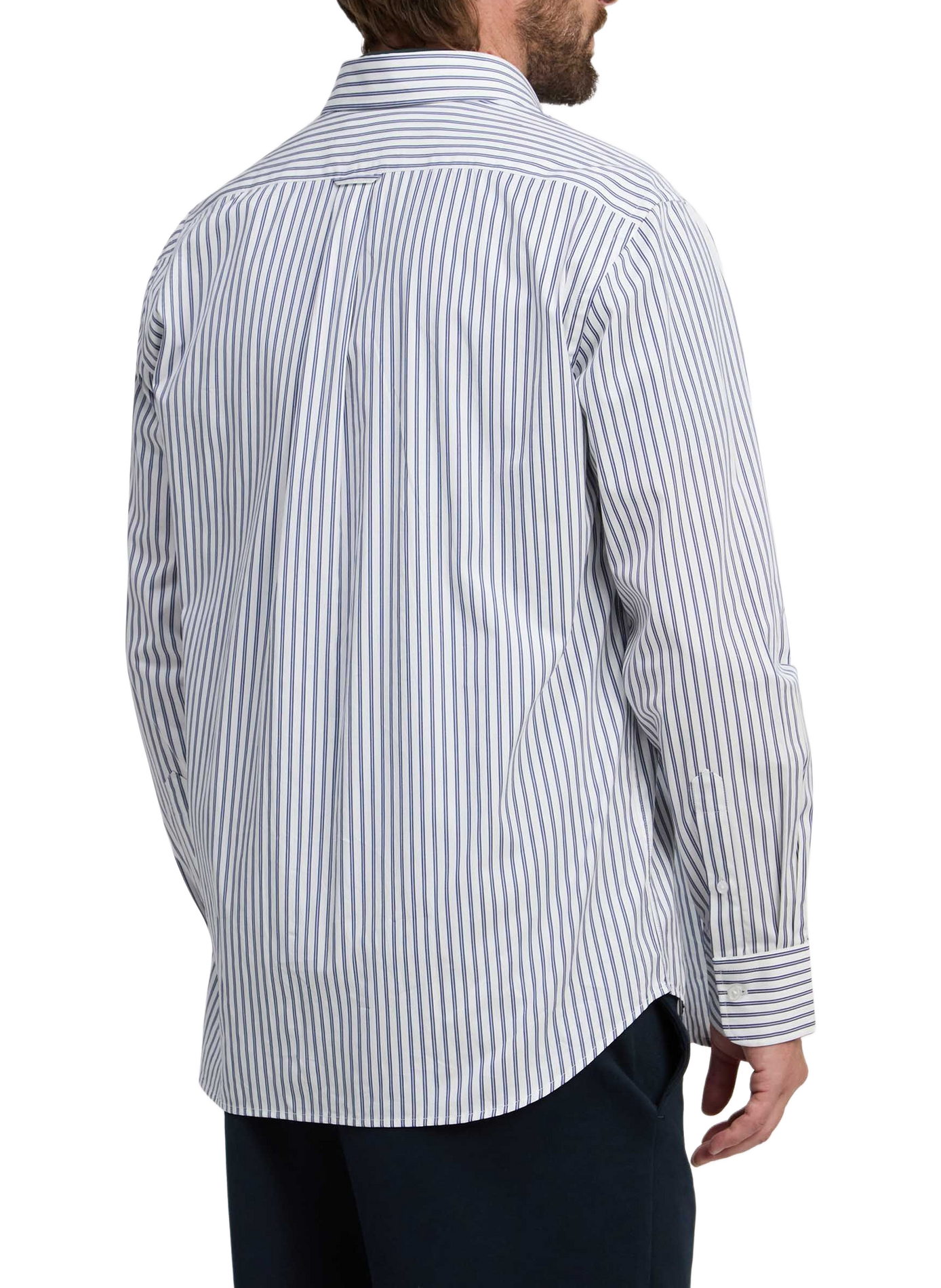 Chemise droite à rayures en coton EDEN PARK Weiss