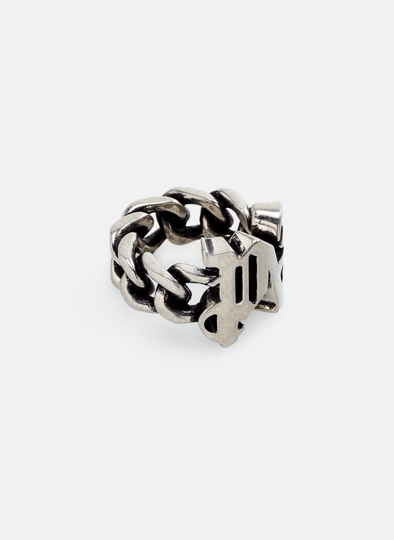 Monogram Chain Ring in silver - Palm Angels® Official