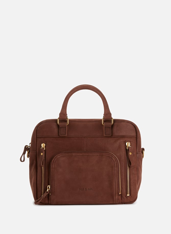 Sac à main en cuir suédé avec boucle et bandoulière | Emporio Armani Sac à main en cuir suédé avec boucle et bandoulière | Emporio Armani