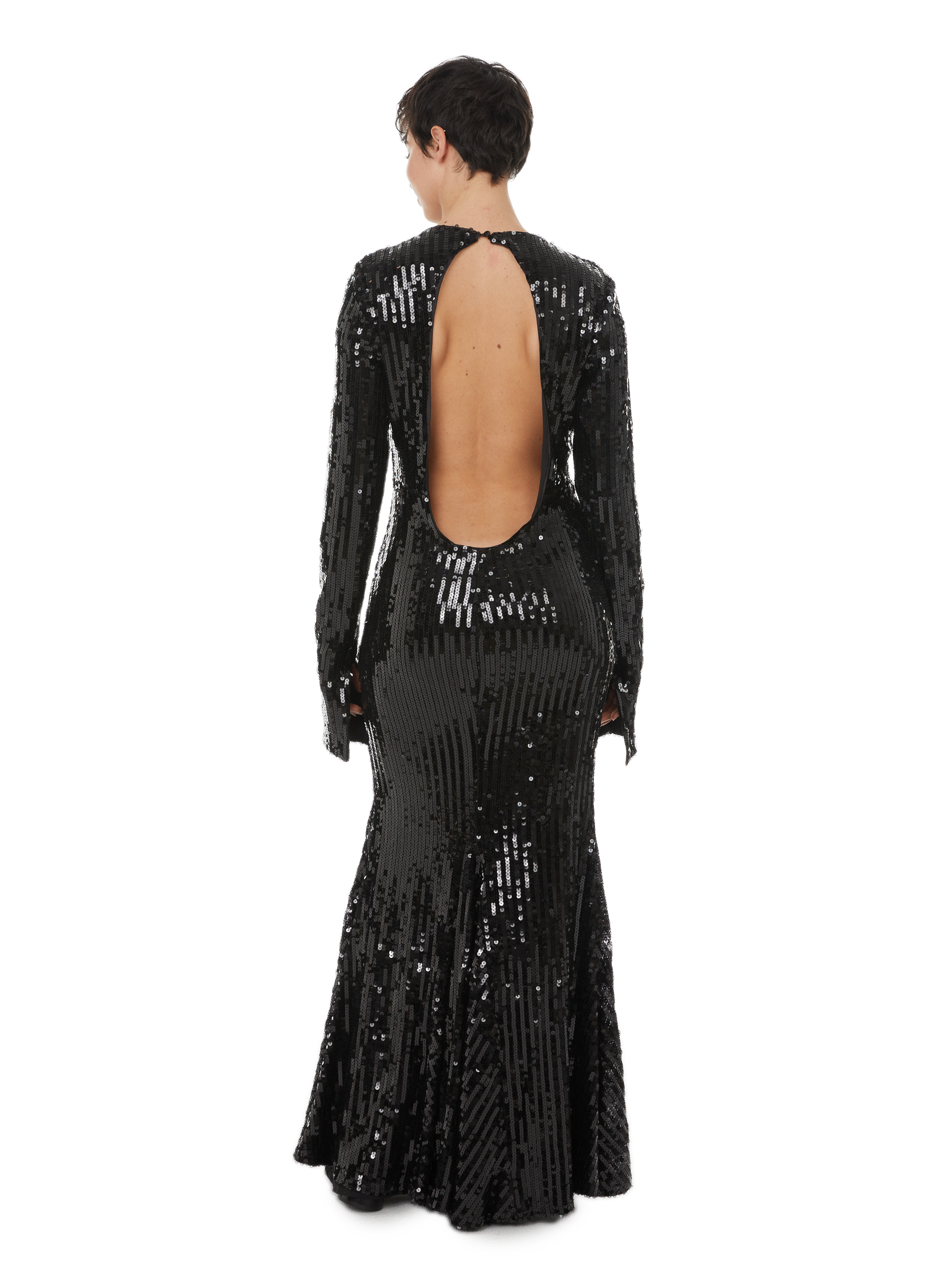 Robe longue à sequins  ROTATE Noir