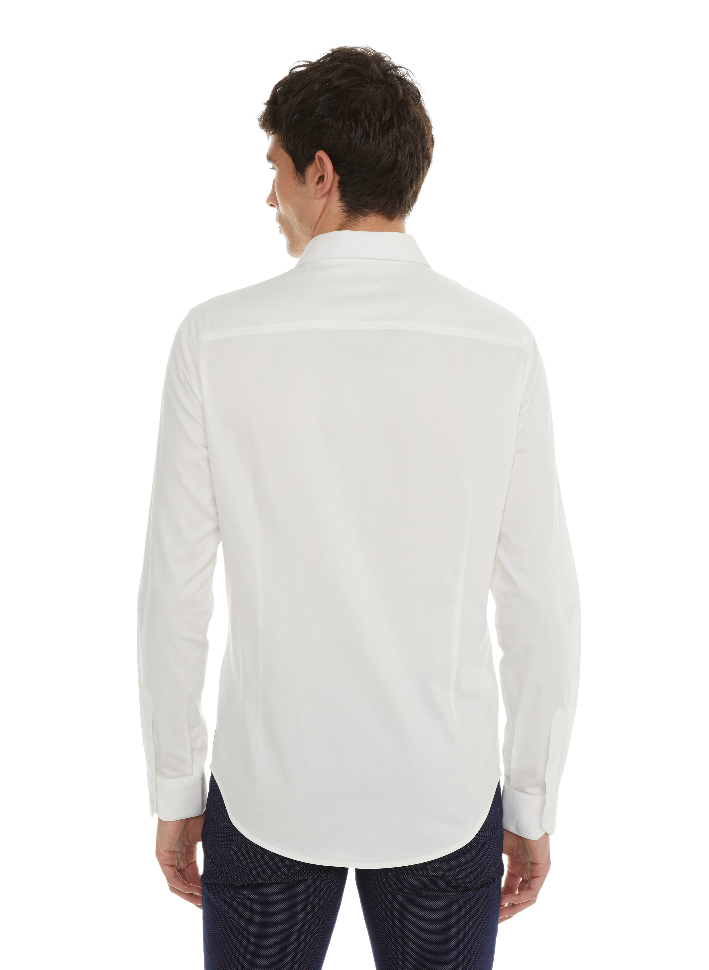 Button Down long-sleeve cotton Shirt ARMANI EXCHANGE White