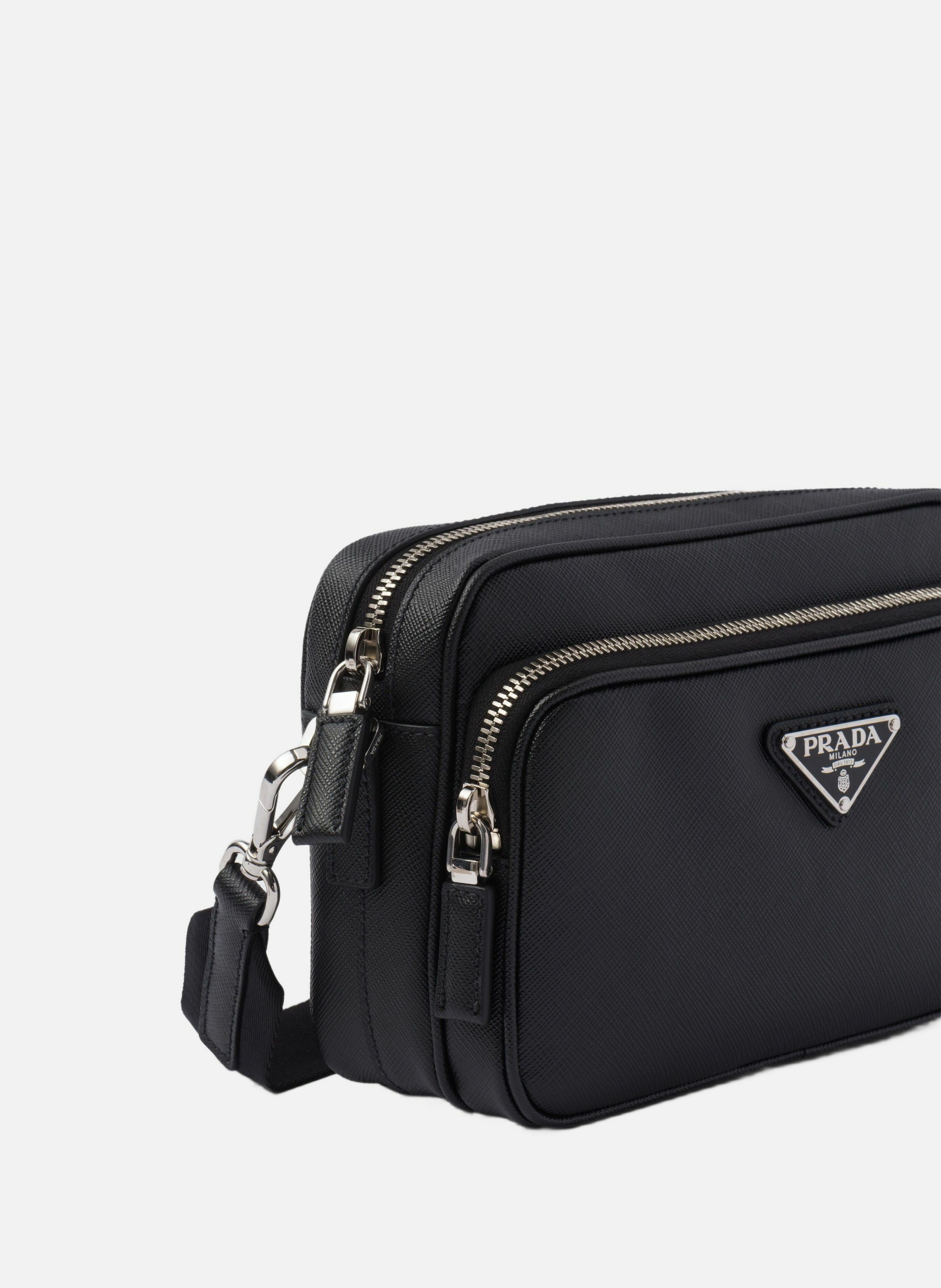 Sac porté épaule en cuir saffiano PRADA Noir