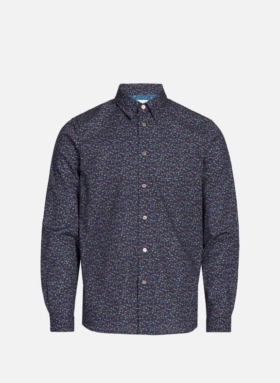 Chemise imprimée en coton mélangé Bleu by PAUL SMITH PAUL SMITH Chemise imprimée en coton mélangé Bleu