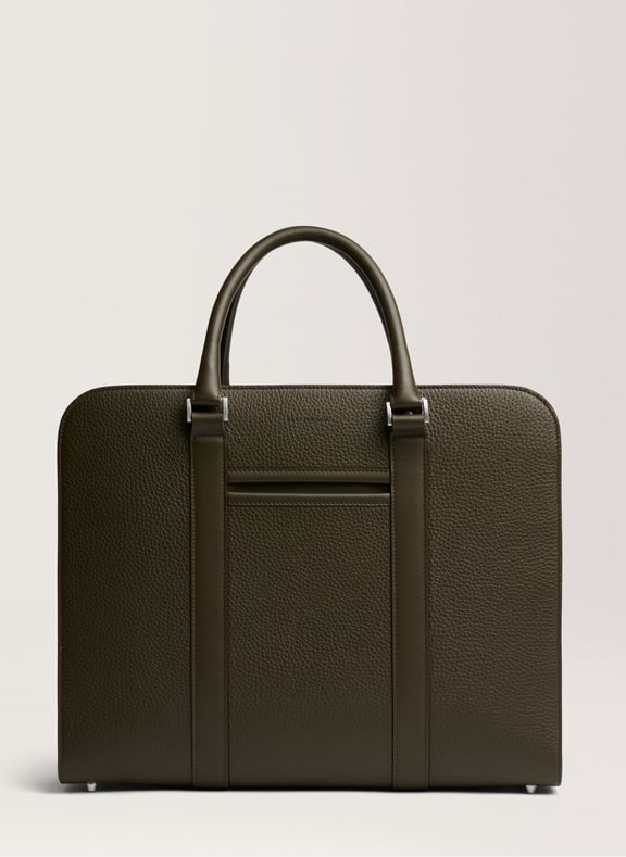 Porte-documents 'Palissy Briefcase' en cuir grainé Vert by CARL FRIEDRIK CARL FRIEDRIK Porte-documents 'Palissy Briefcase' en cuir grainé Vert