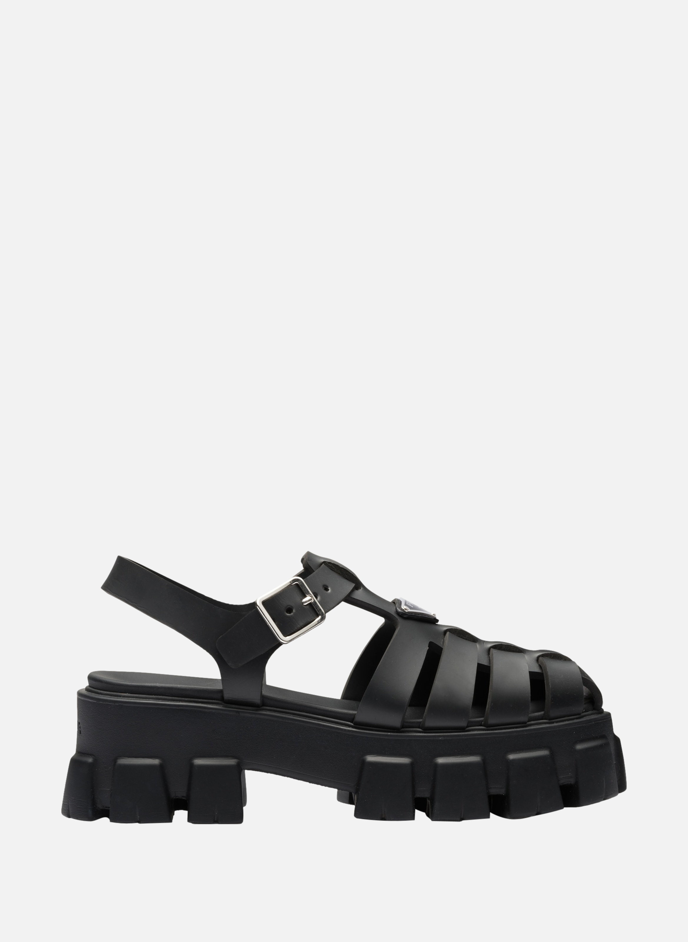 PRADA Sandales monolith en gomme Noir