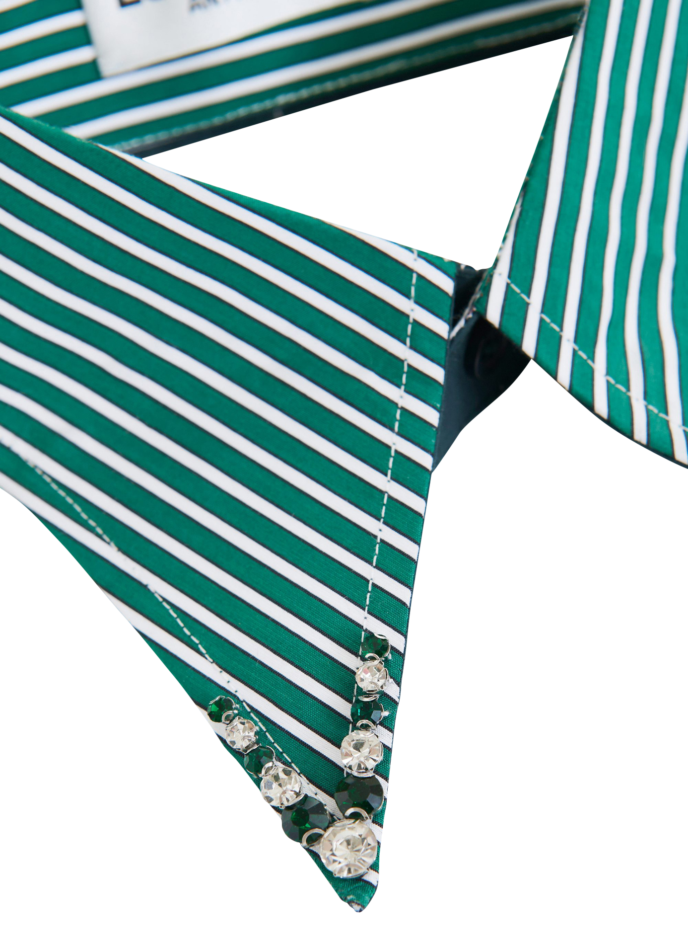 Col amovible rayé en coton iplain Vert