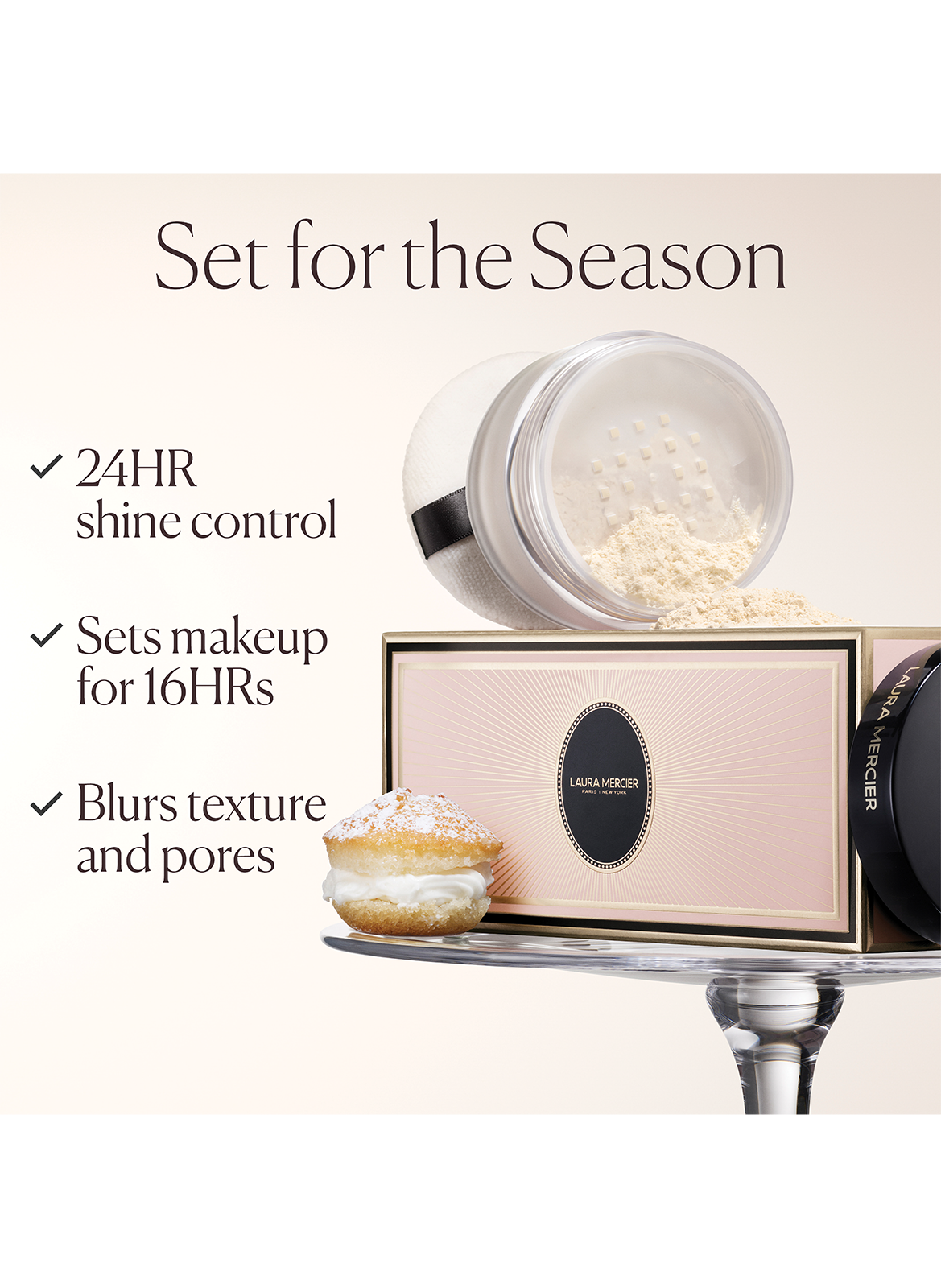 Indulgent Icons - Translucent Loose Setting Powder + Puff LAURA MERCIER No color