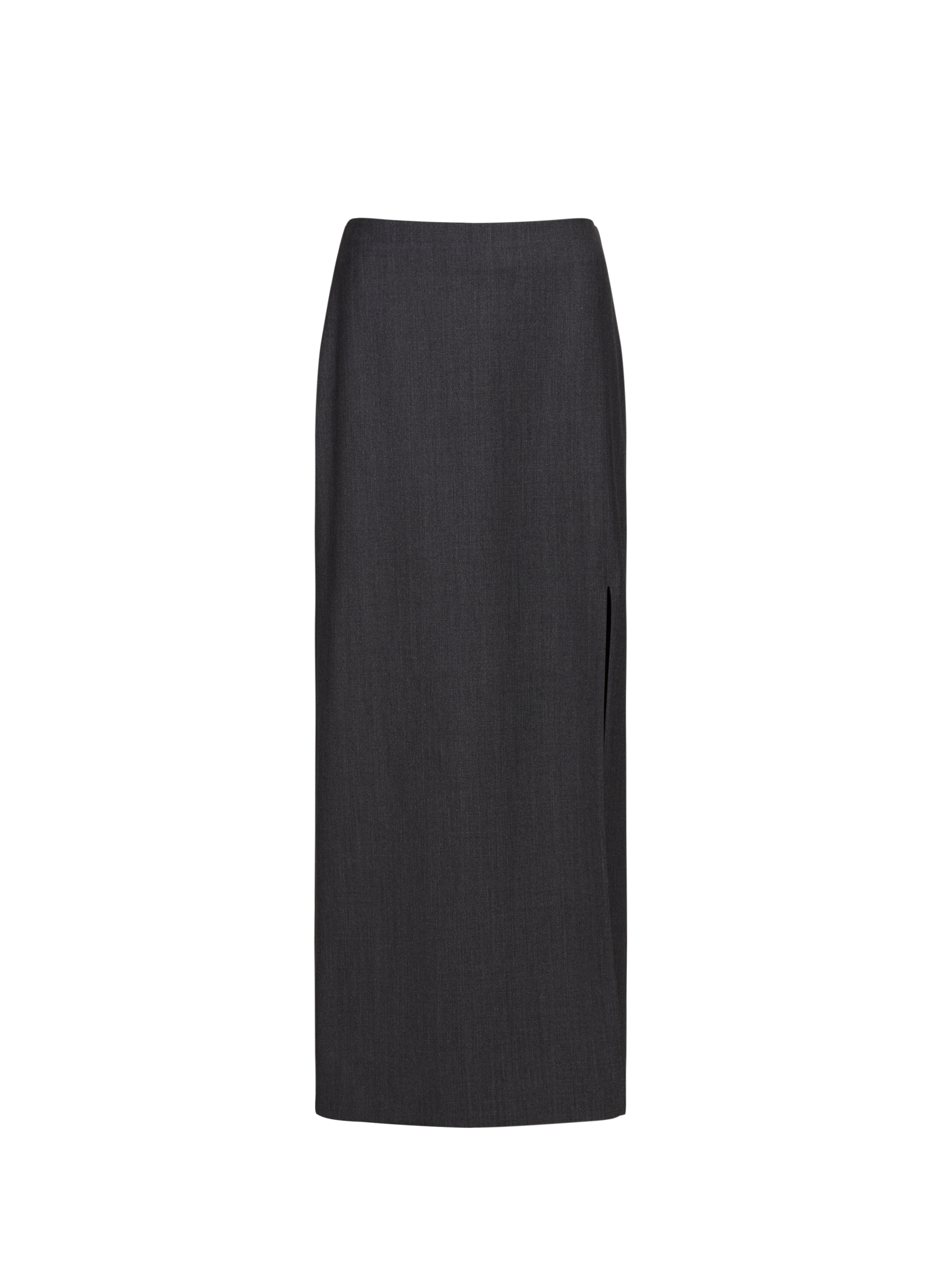 R2W Straight long skirt in blended wool Grey