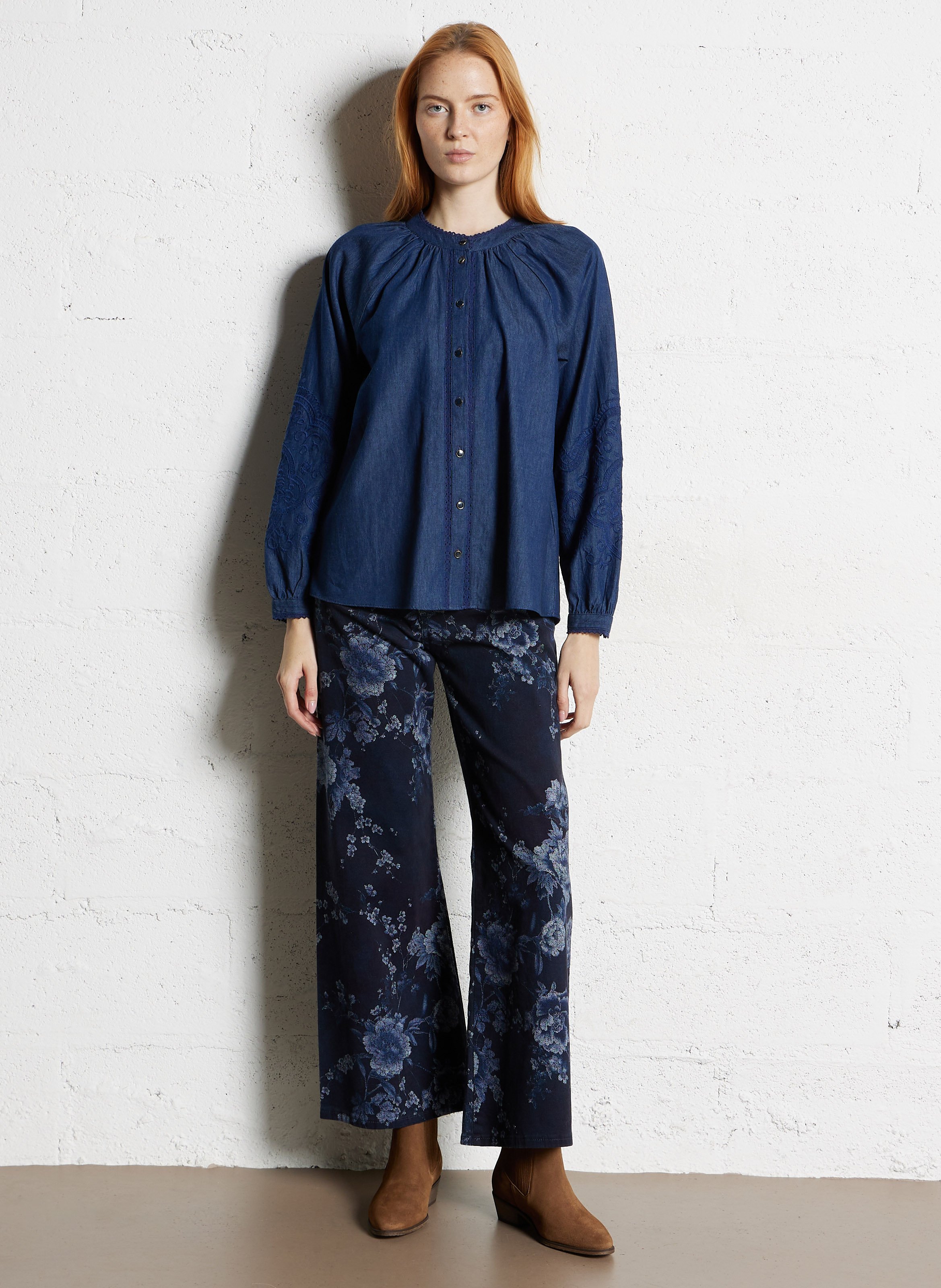 Bottines en cuir velours teva ANTHOLOGY Marron