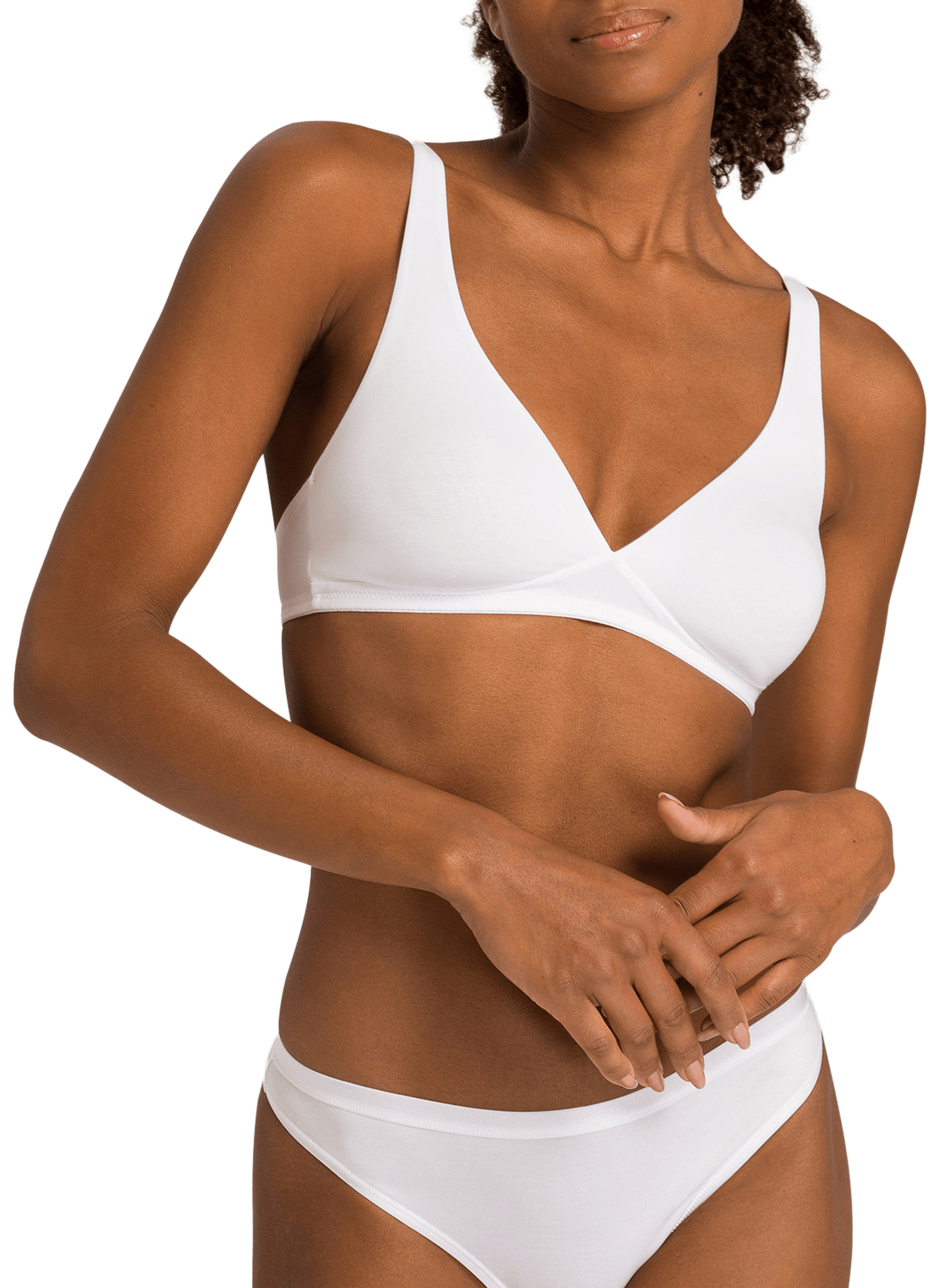 HANRO Brassière en coton  Blanc