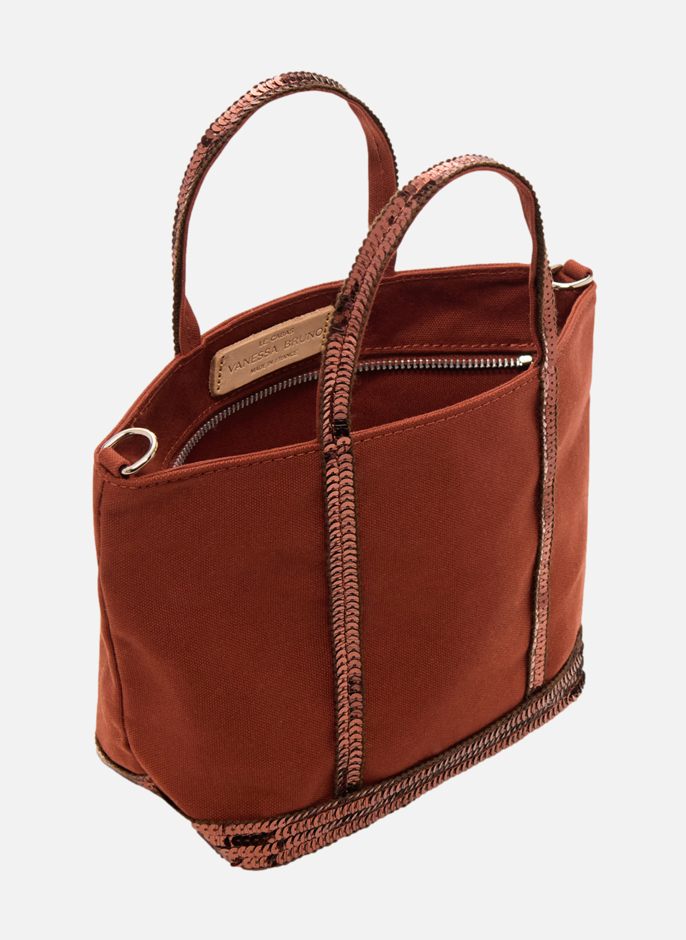 Cabas xs zippé en toile VANESSA BRUNO Marron