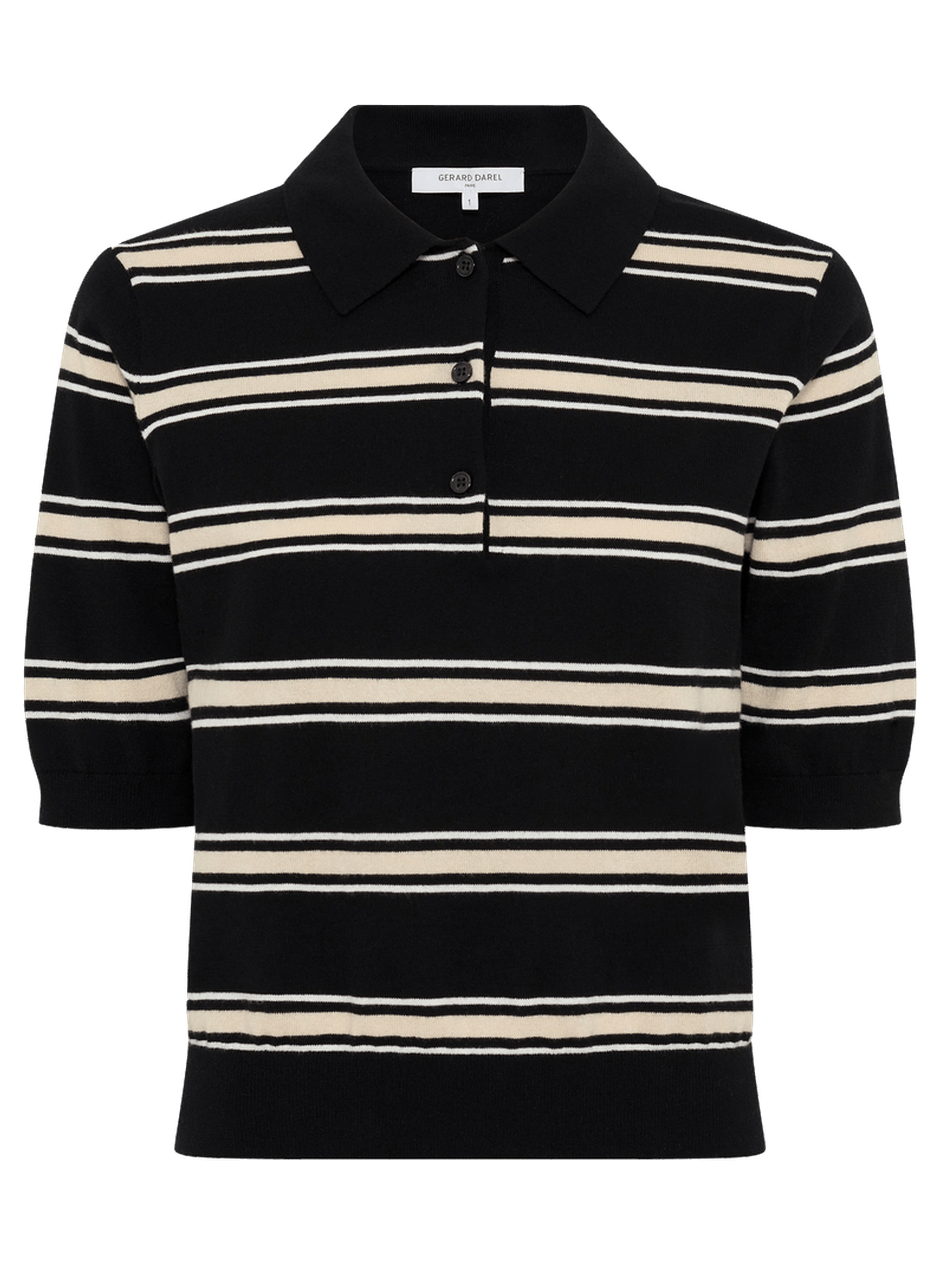 Polo rayé à manches courtes - leila GERARD DAREL Noir